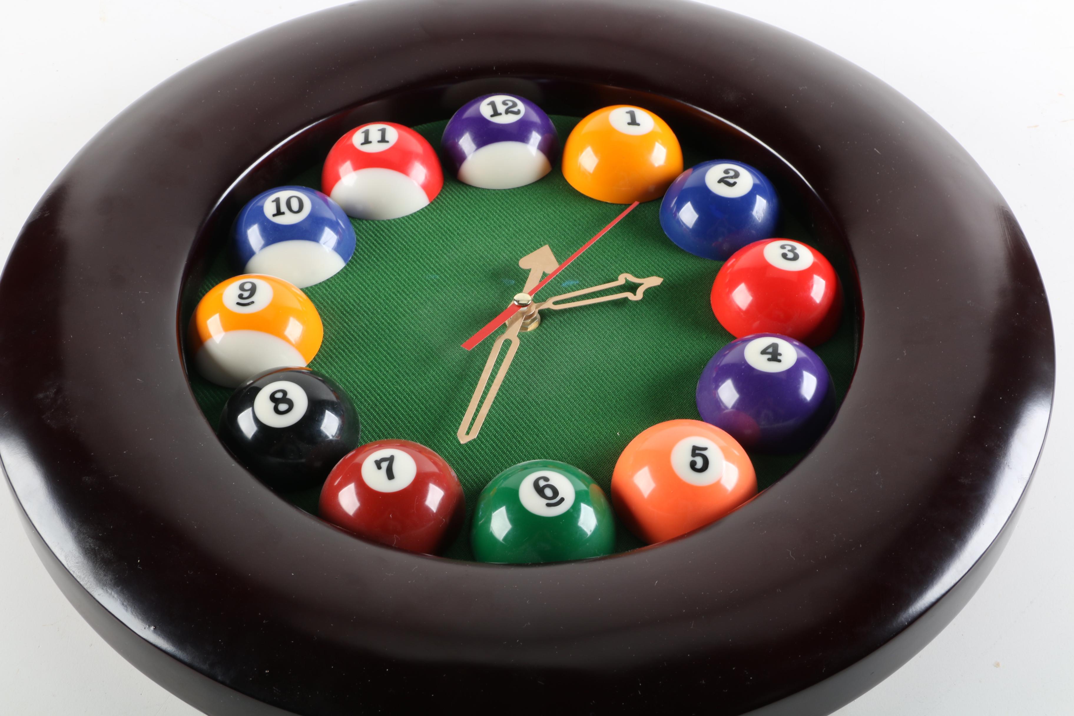Quartz Billiards Themed Wall Clock