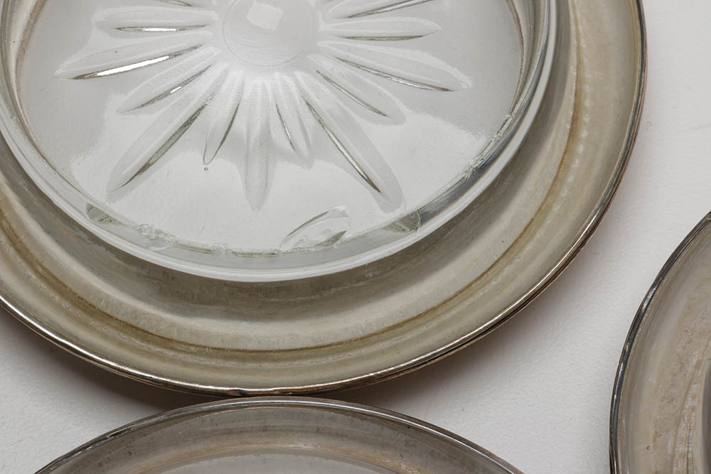 Frank M. Whiting Sterling and Glass Coasters