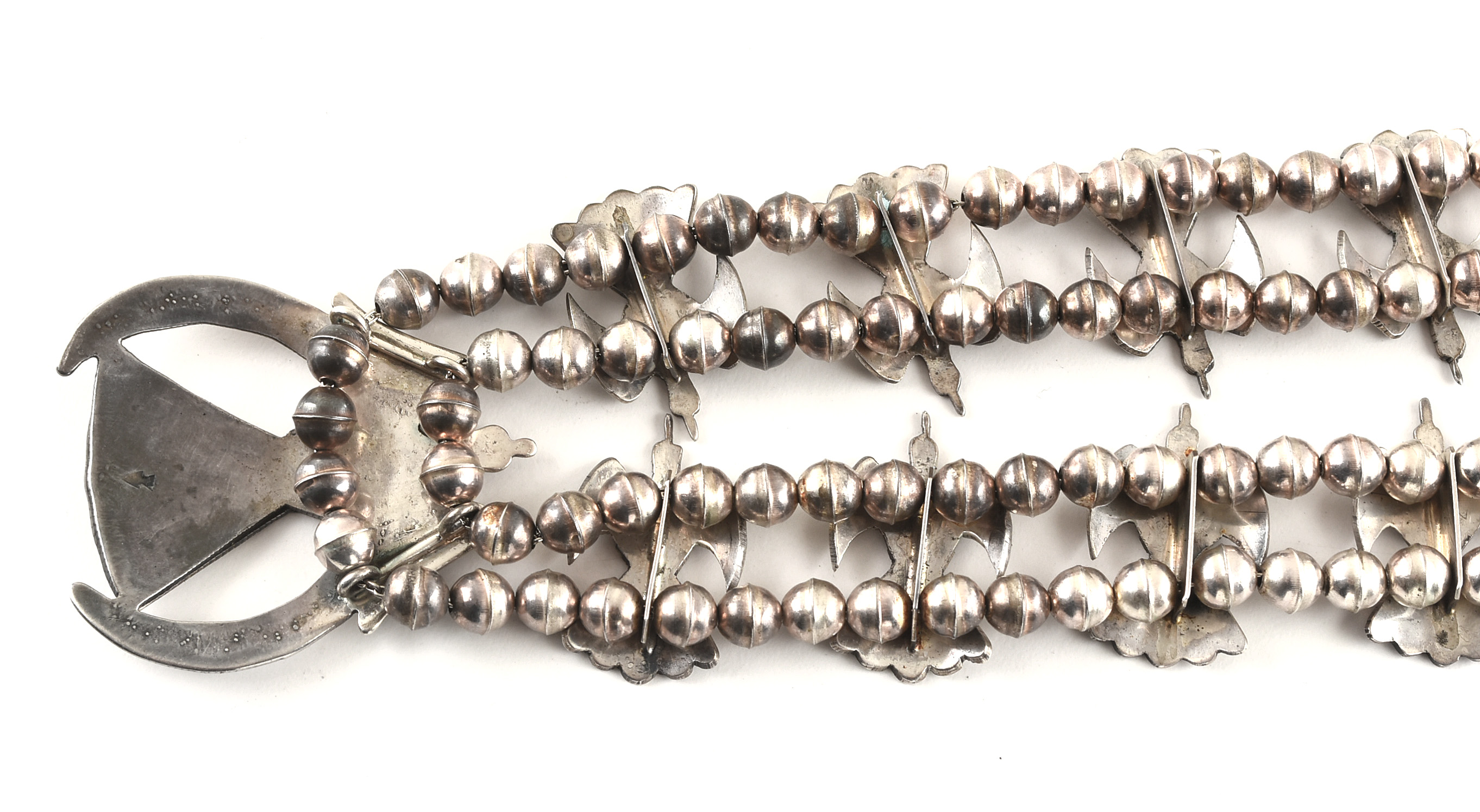 Darryl Dean Begay Navajo Diné Sterling Peyote Bird Squash Blossom Necklace