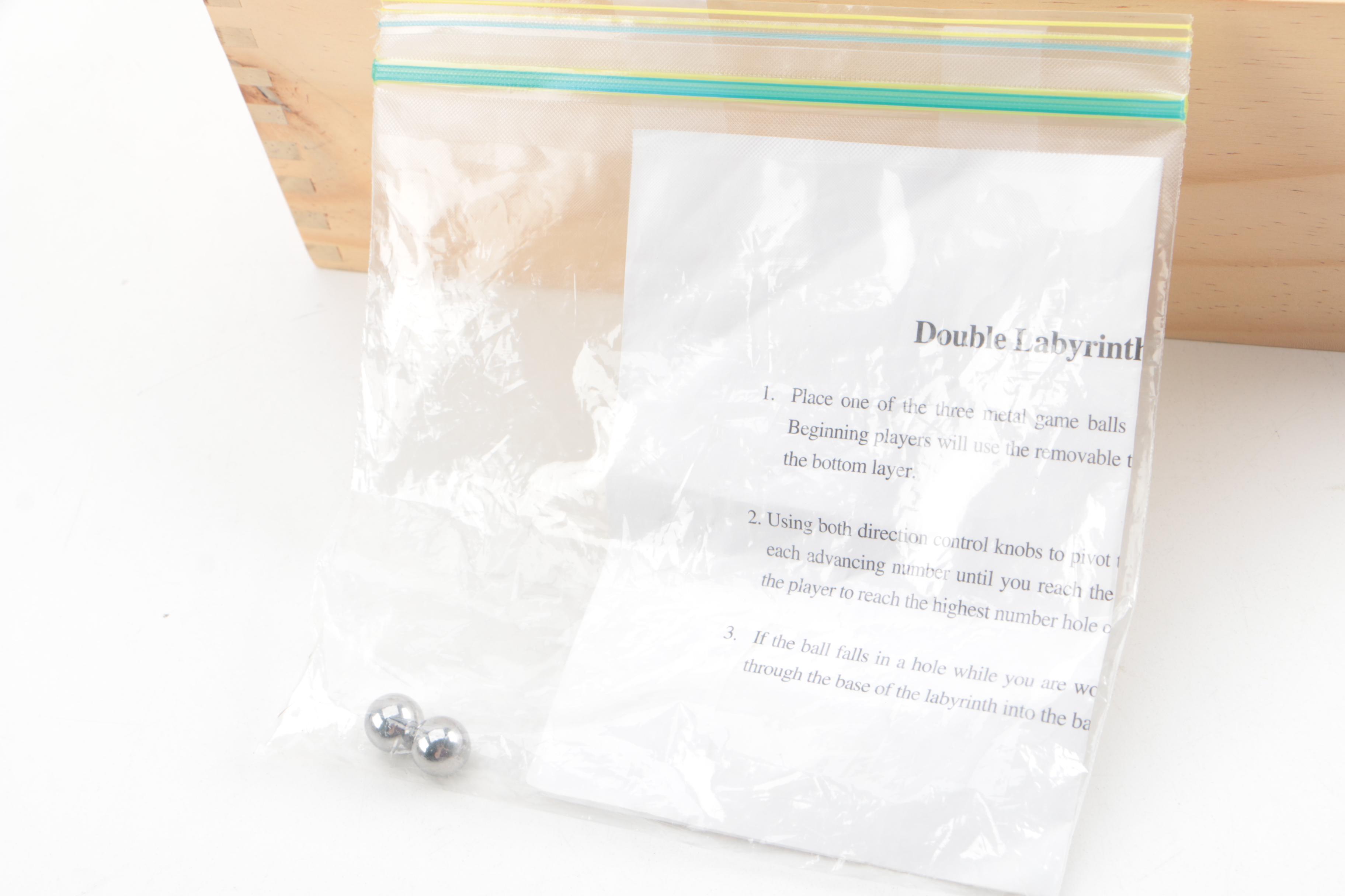 Wooden Labyrinth and Dice Game