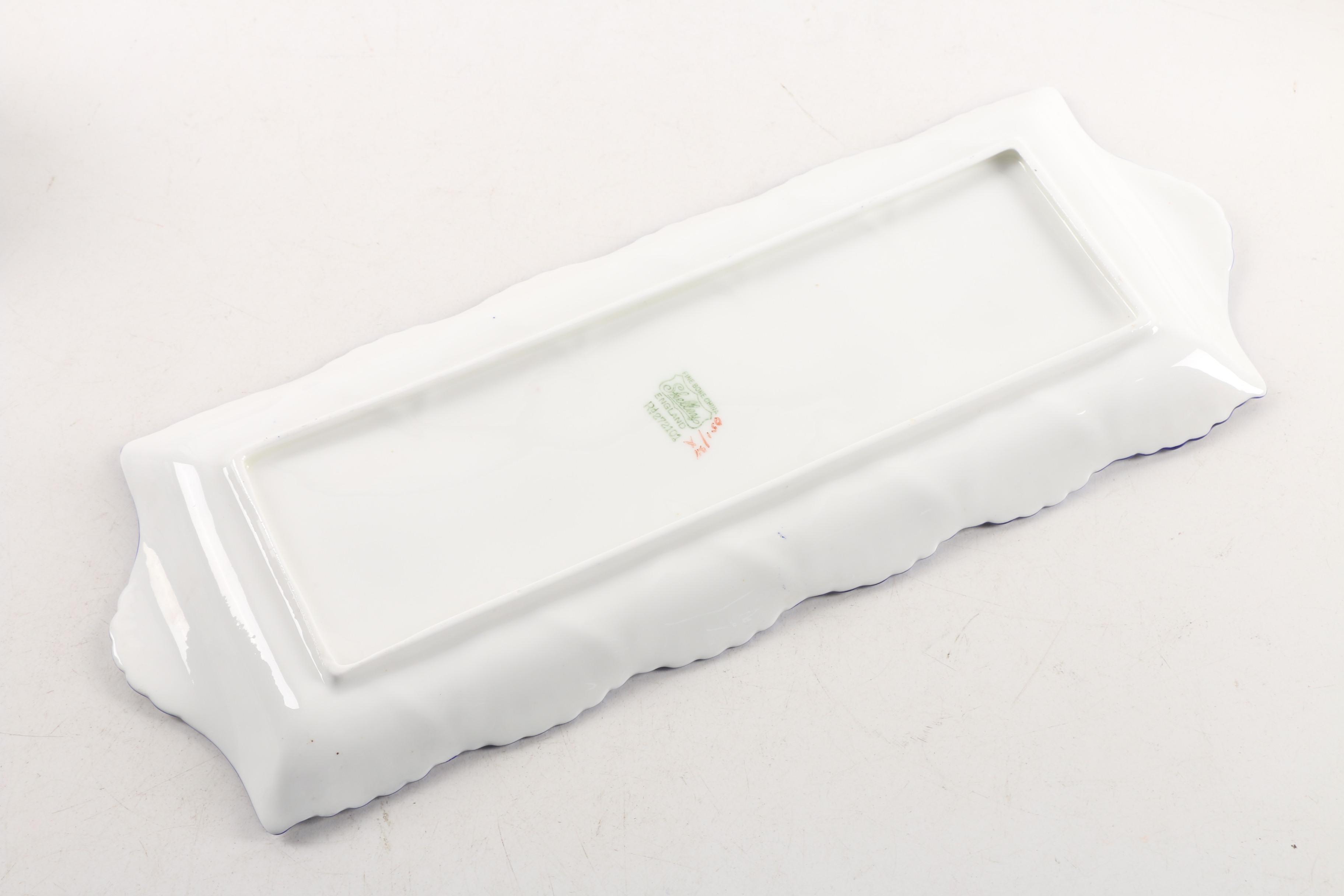 Vintage Shelley "Dainty Blue" Bone China Snack Plate Set and Serveware