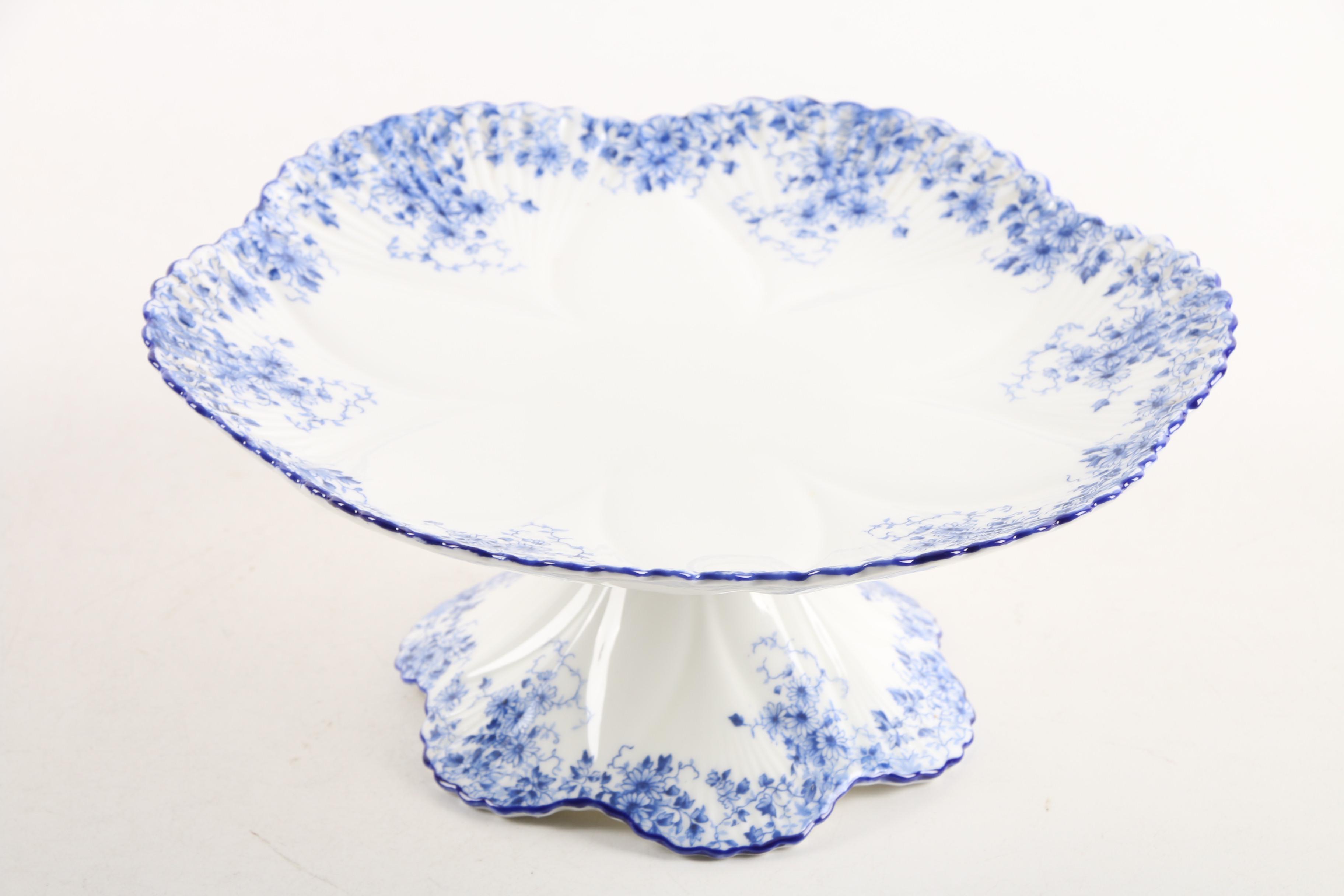 Vintage Shelley "Dainty Blue" Bone China Snack Plate Set and Serveware