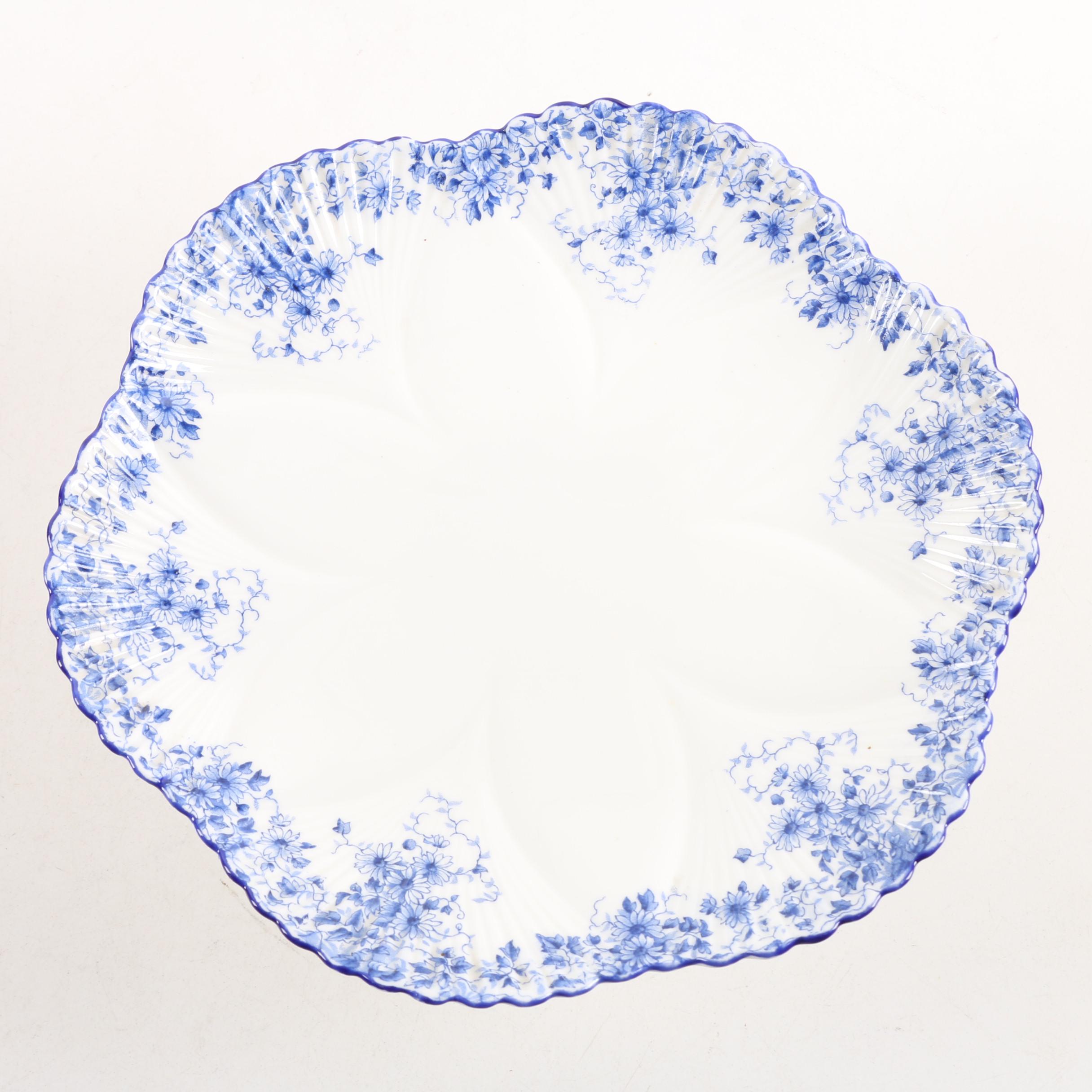 Vintage Shelley "Dainty Blue" Bone China Snack Plate Set and Serveware