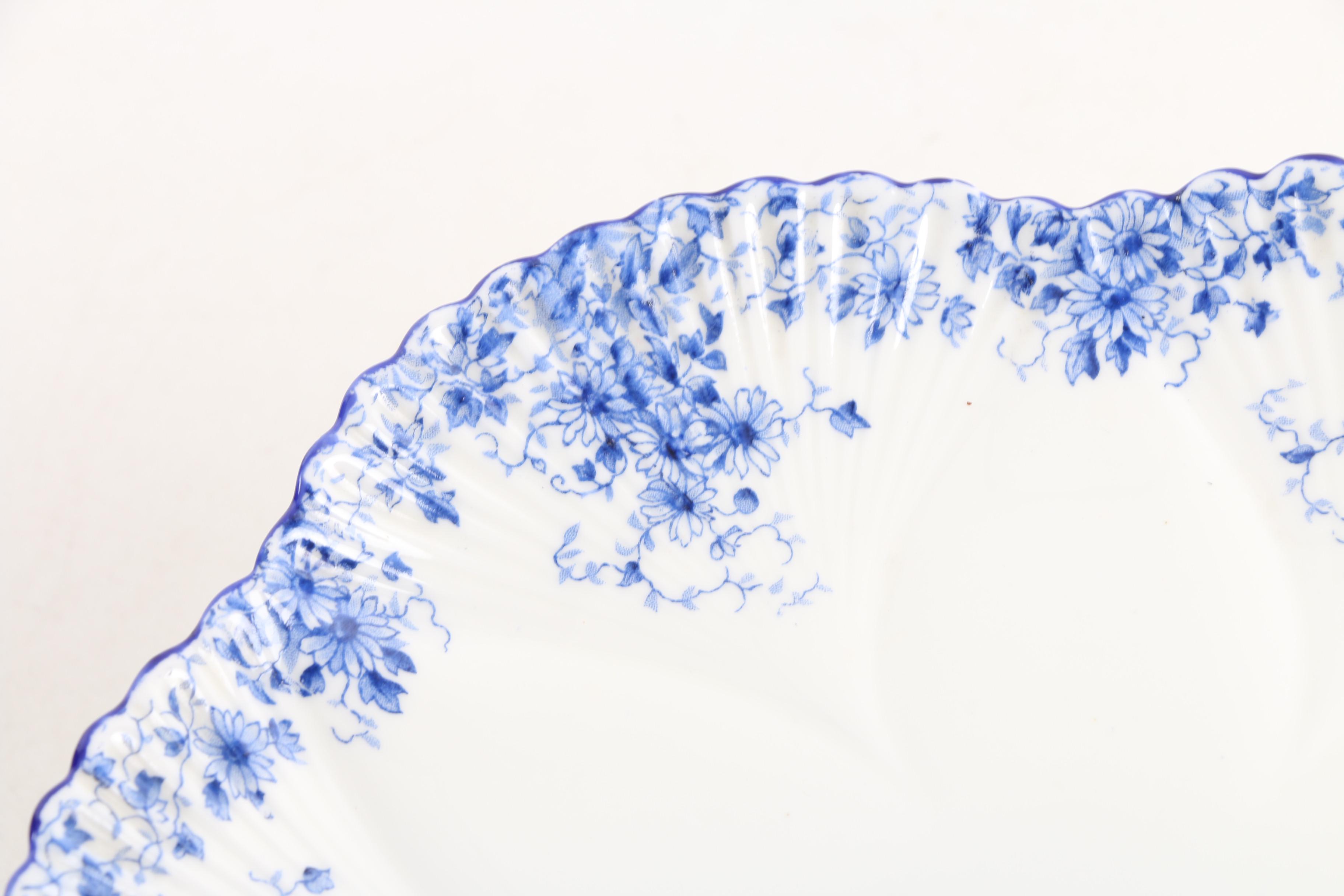 Vintage Shelley "Dainty Blue" Bone China Snack Plate Set and Serveware