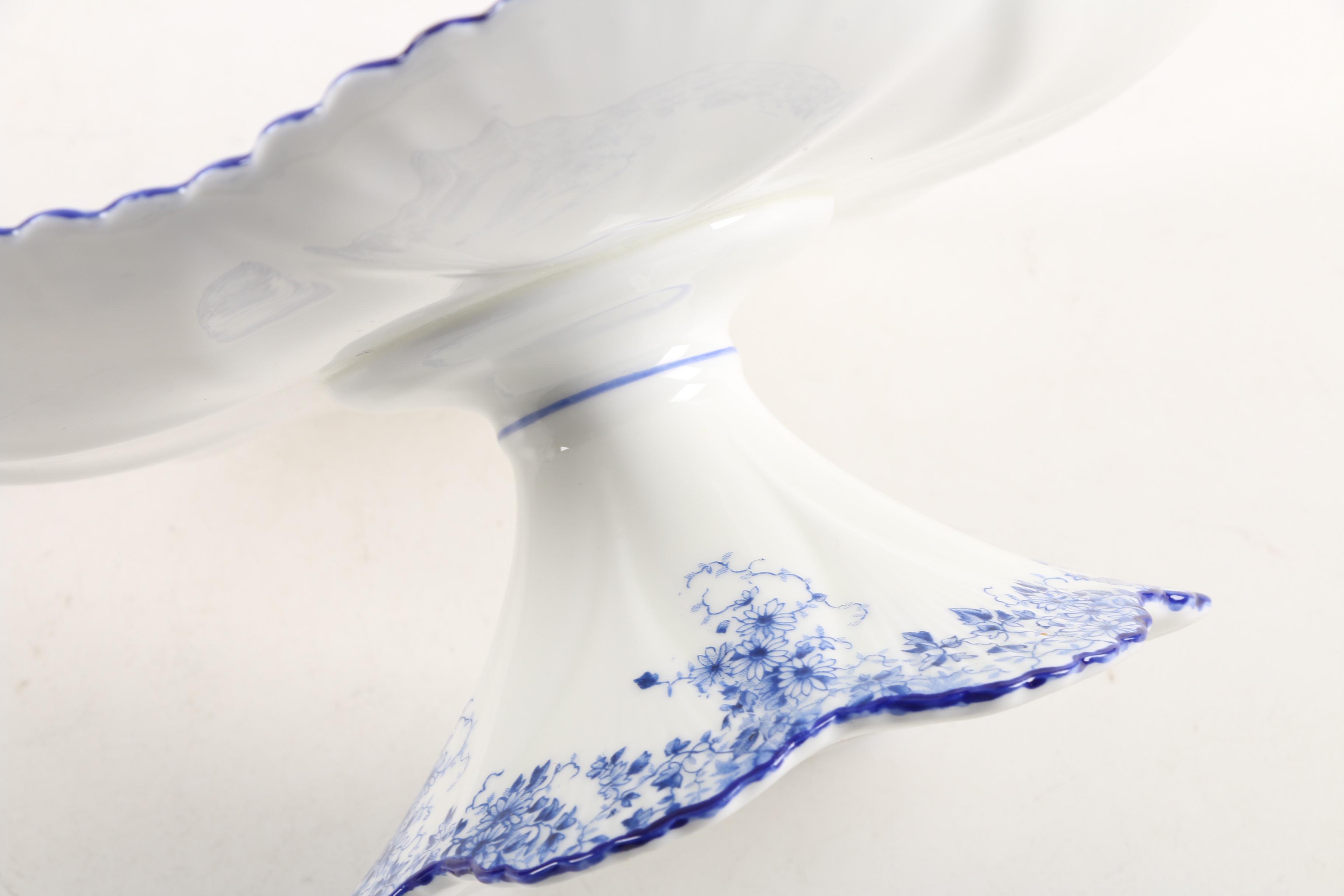 Vintage Shelley "Dainty Blue" Bone China Snack Plate Set and Serveware