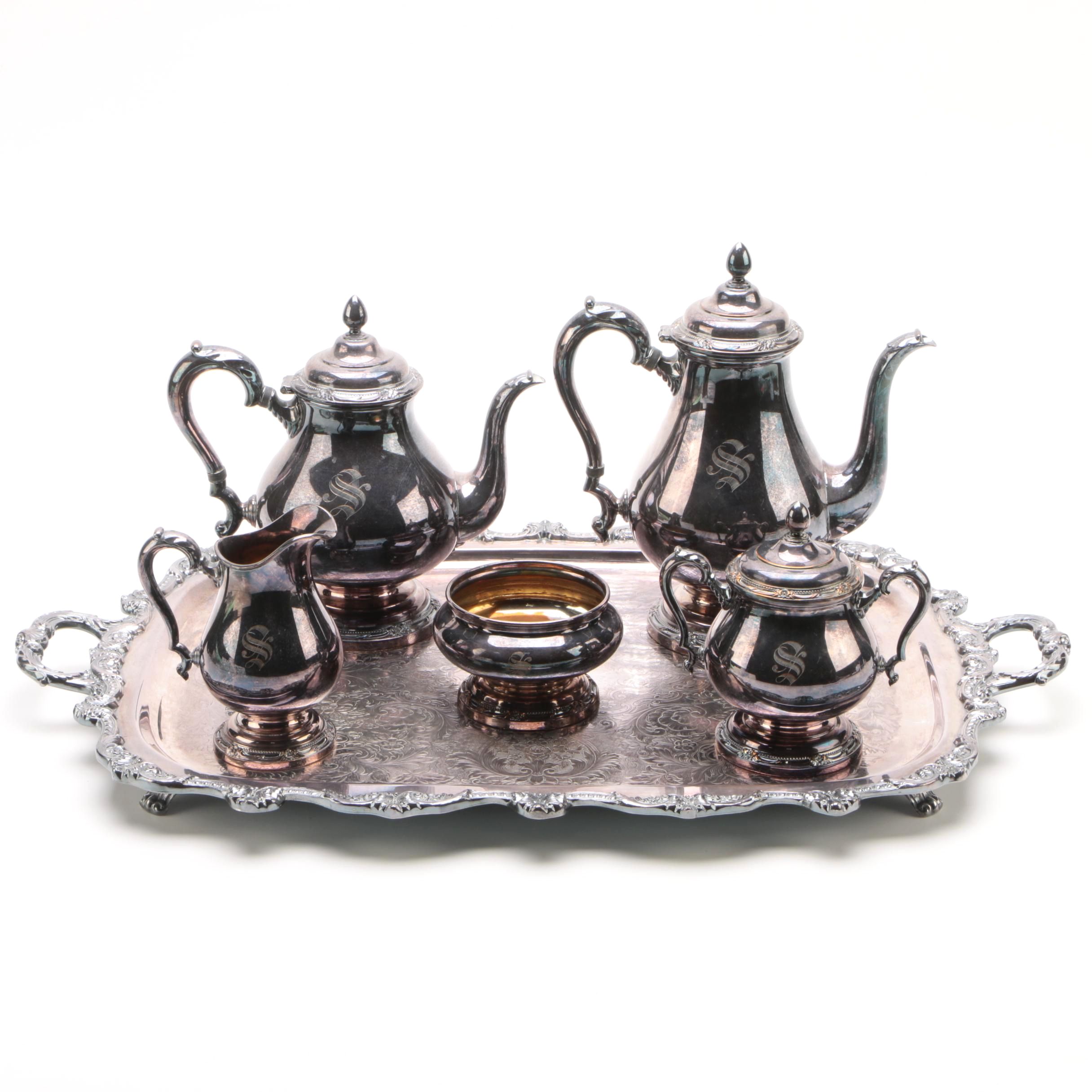 1847 Rogers Bros. "Remembrance" Silver Plate Tea and Coffee Service Set