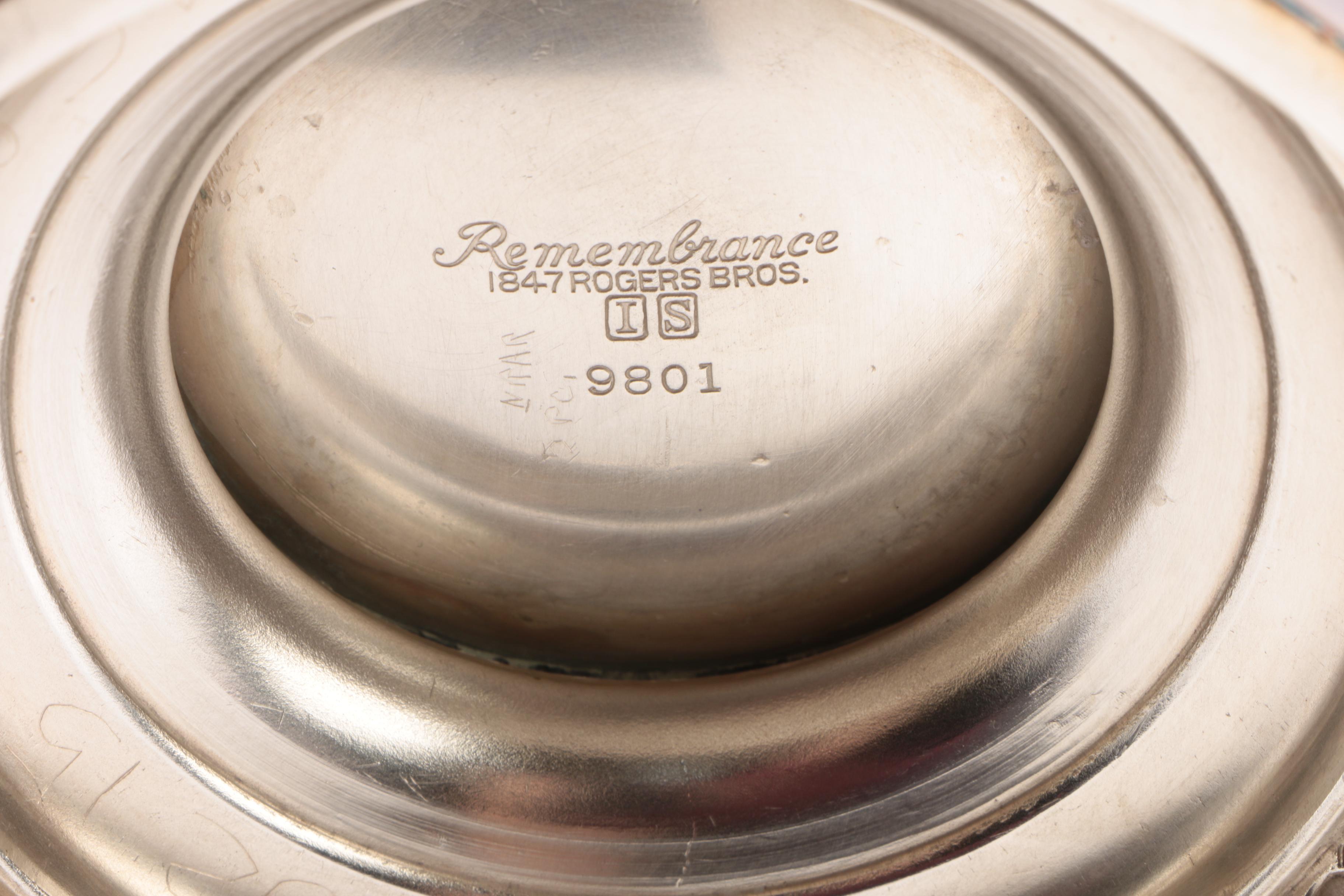 1847 Rogers Bros. "Remembrance" Silver Plate Tea and Coffee Service Set