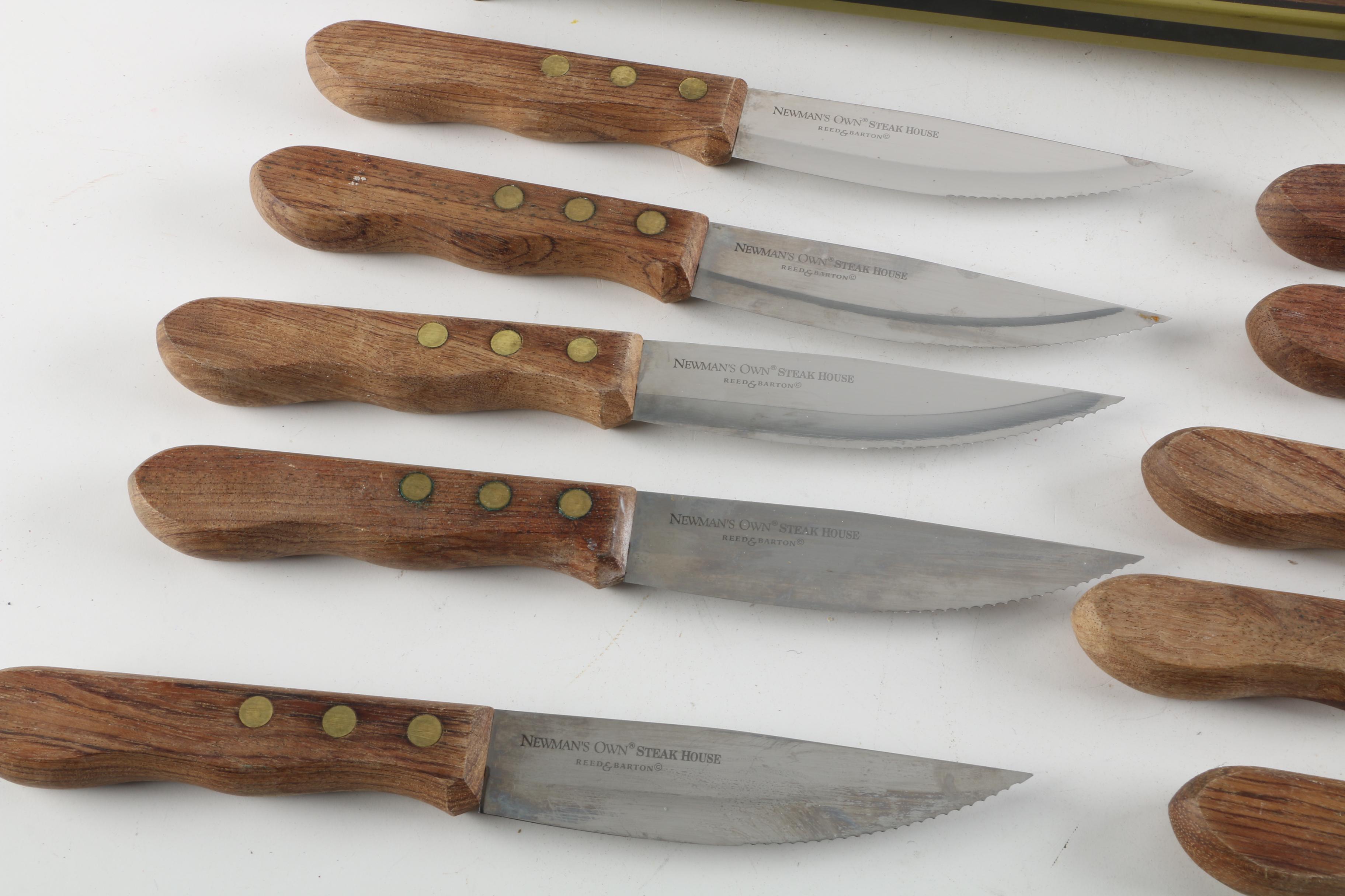 Reed & Barton Newman's Own Steak House Knives with Warming Plate