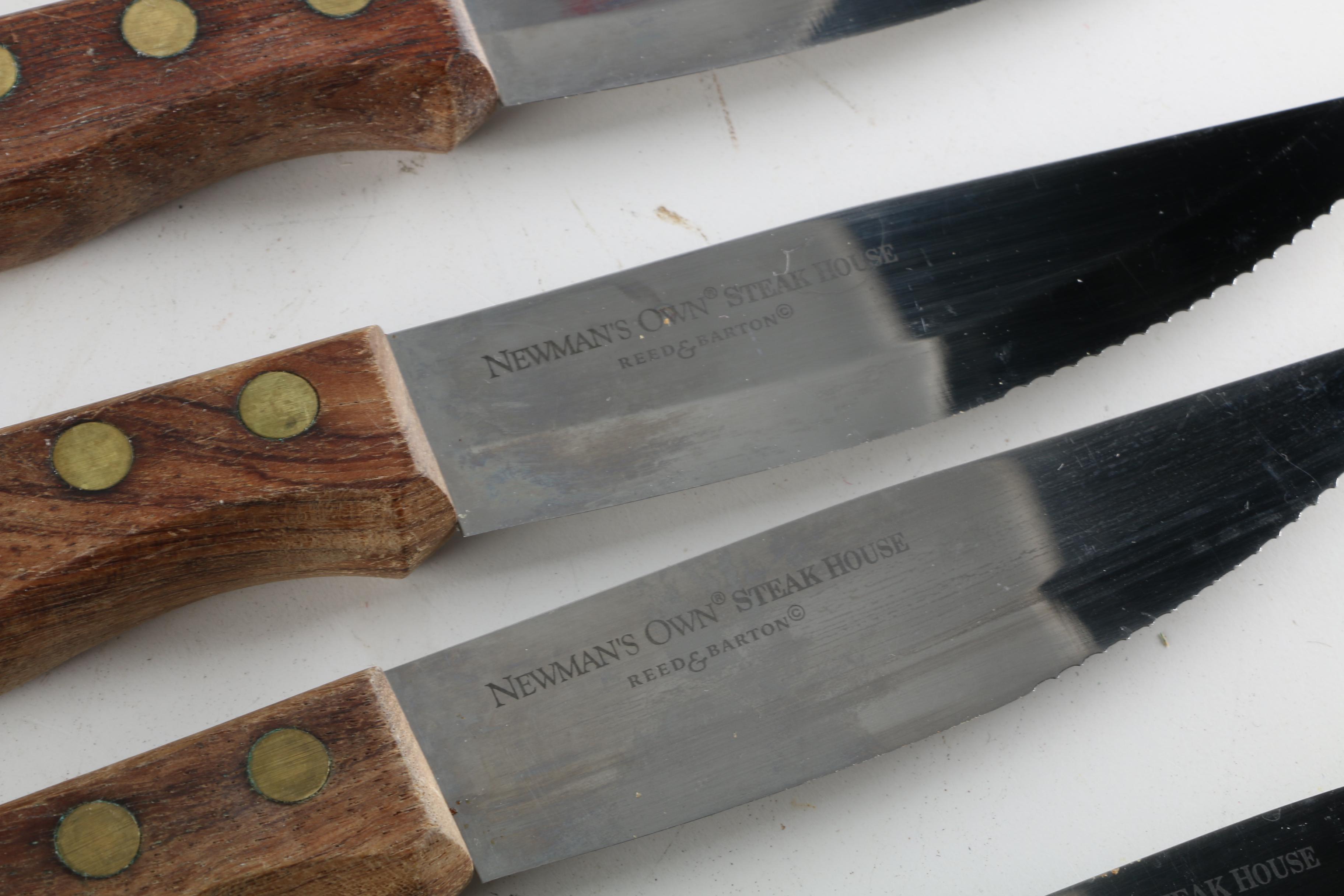 Reed & Barton Newman's Own Steak House Knives with Warming Plate