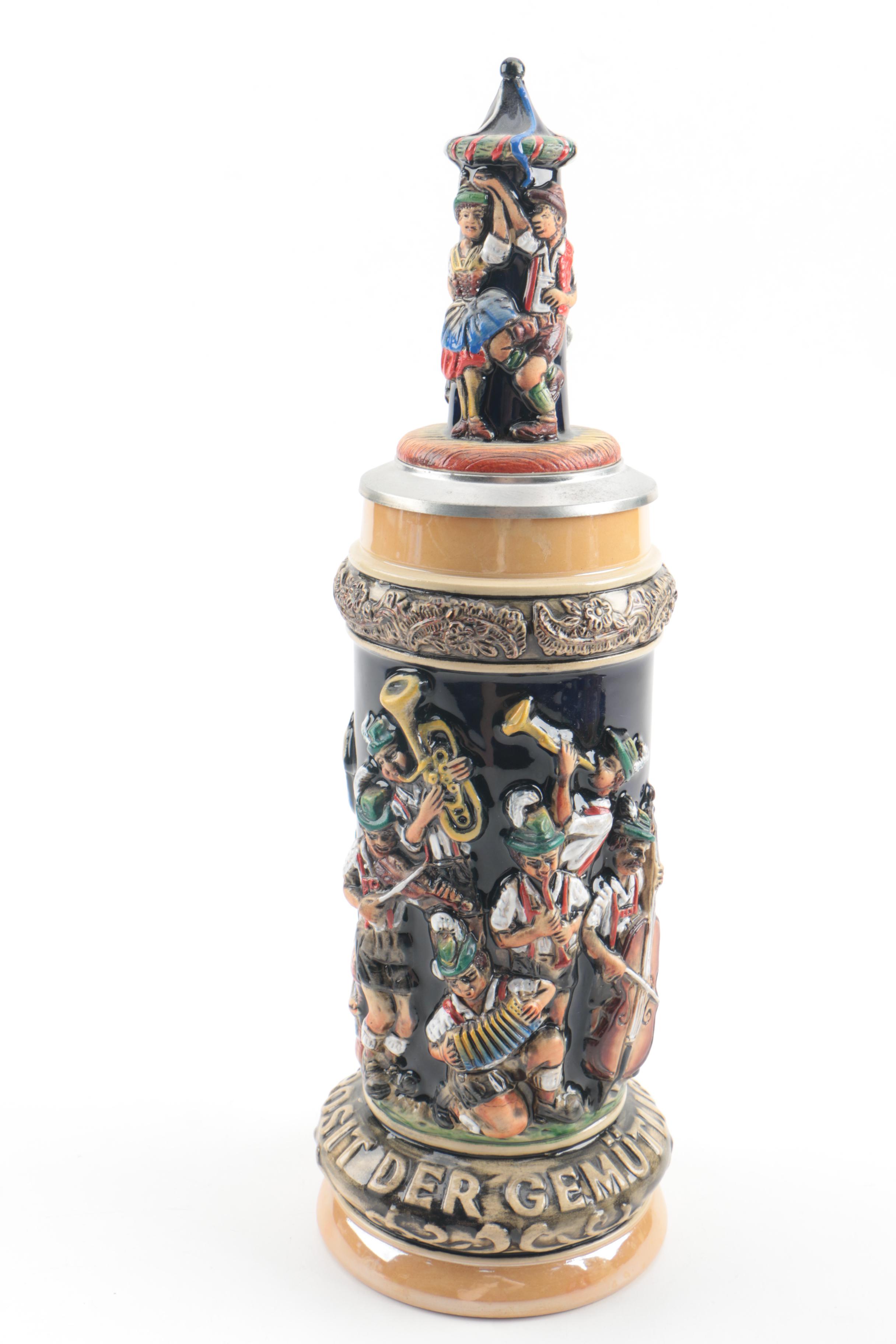 King Handmade and Hand-Painted Limited Edition Ceramic Beer Steins