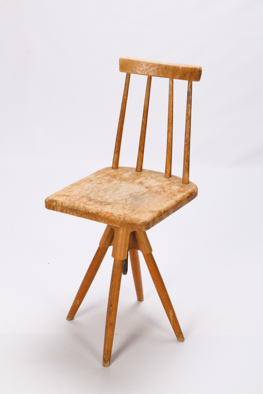 Mid Century Modern Style Adjustable Height Spindle Back Stools