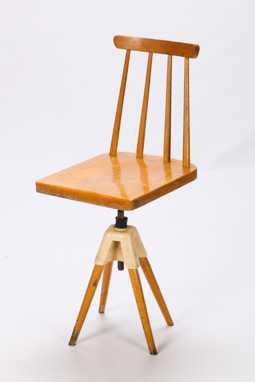 Mid Century Modern Style Adjustable Height Spindle Back Stools