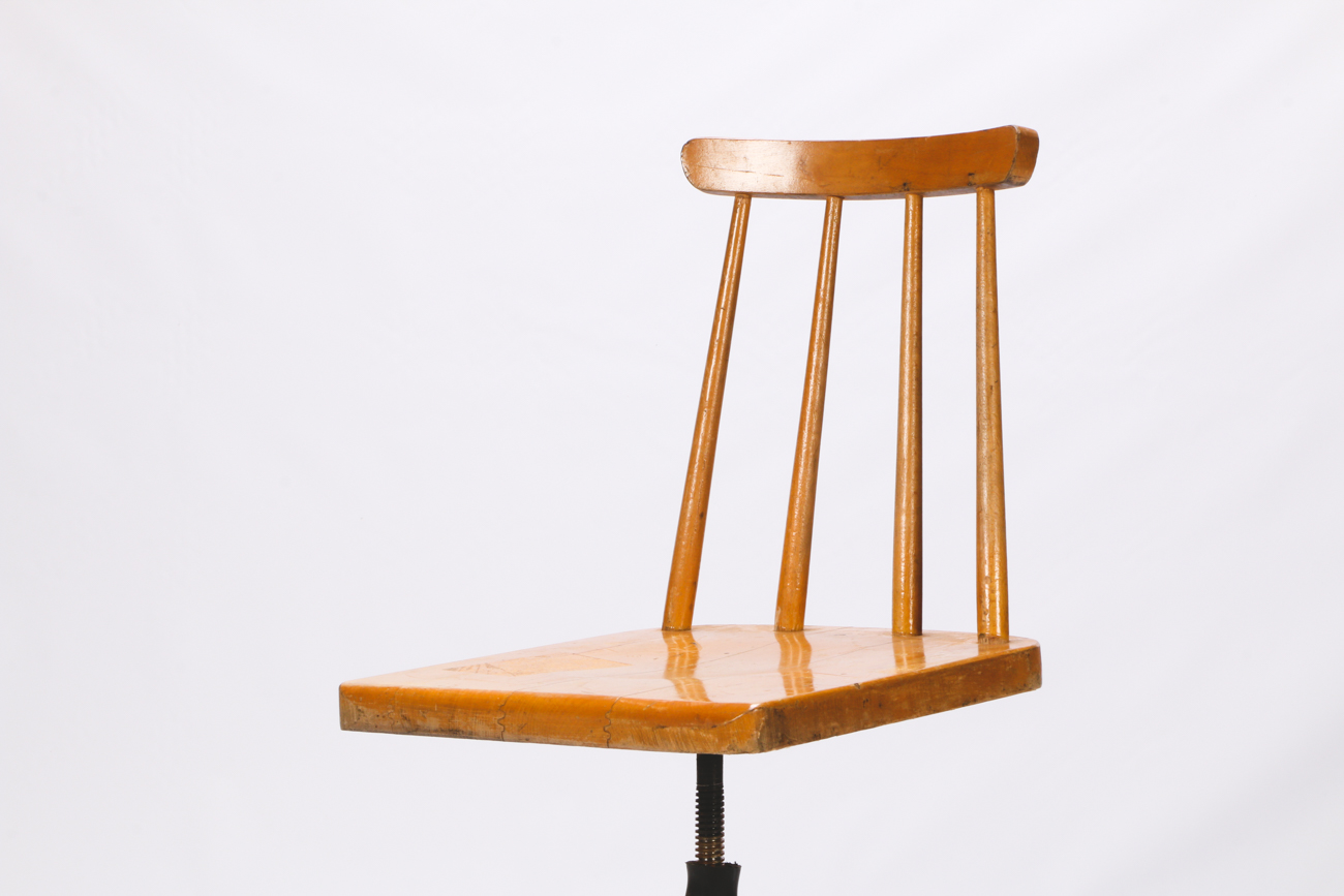 Mid Century Modern Style Adjustable Height Spindle Back Stools