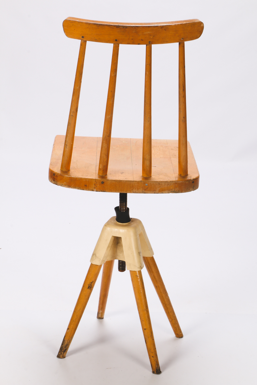 Mid Century Modern Style Adjustable Height Spindle Back Stools