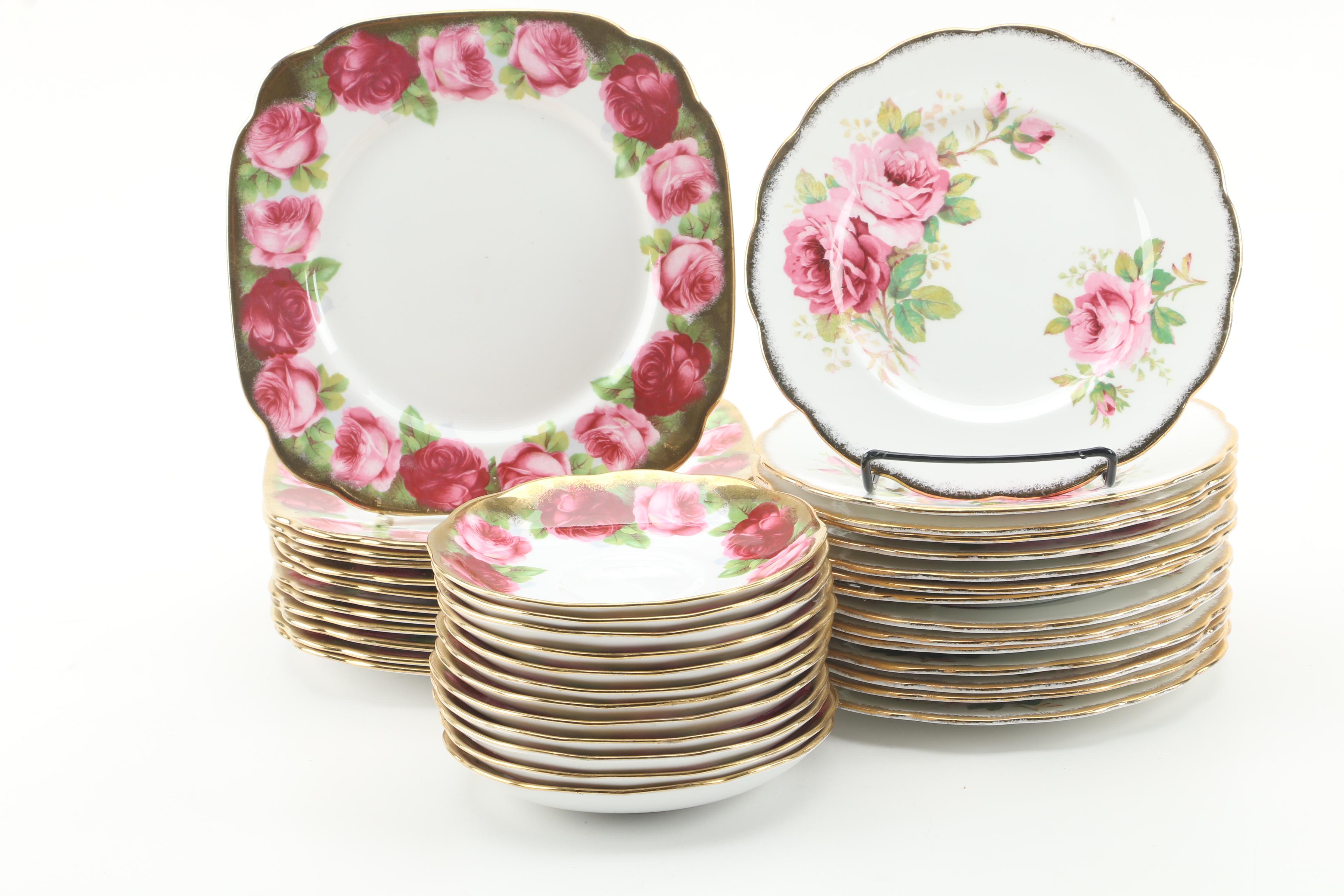 Royal Albert "Old English Rose" and "American Beauty" Bone China Tea Service