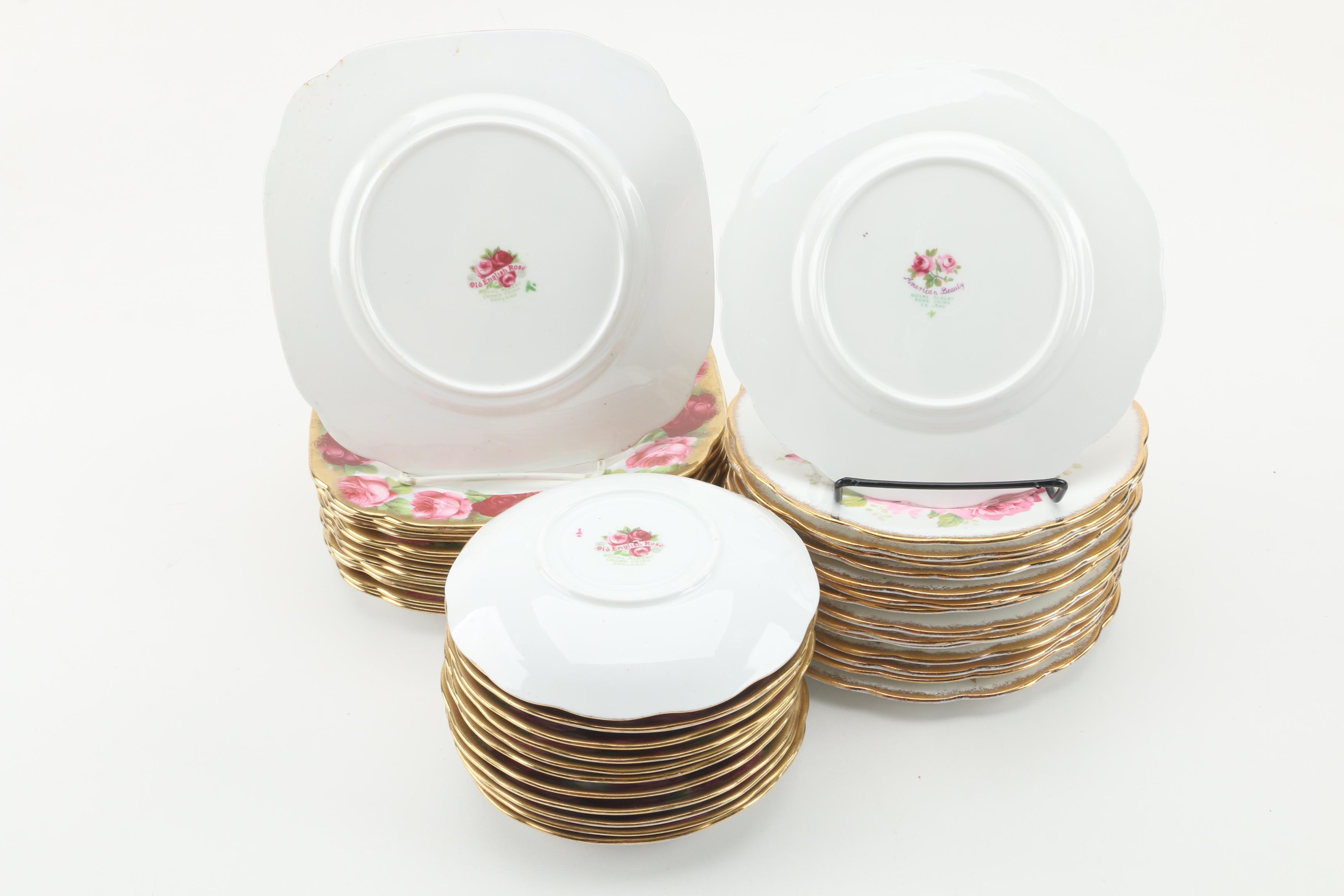 Royal Albert "Old English Rose" and "American Beauty" Bone China Tea Service