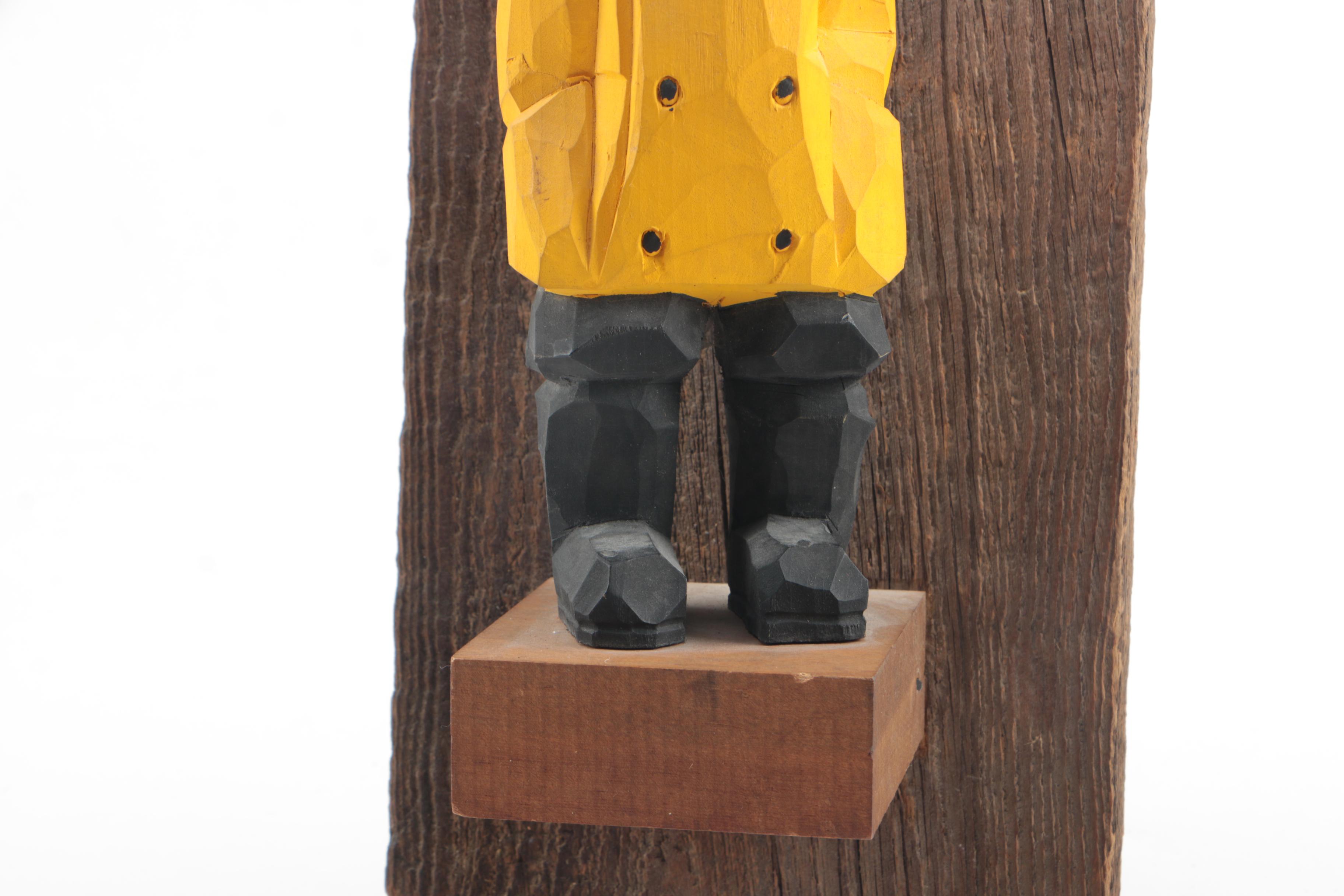 Edward “Pudge” DeGraff Carved Wooden Sailor and Seagull Scluptures