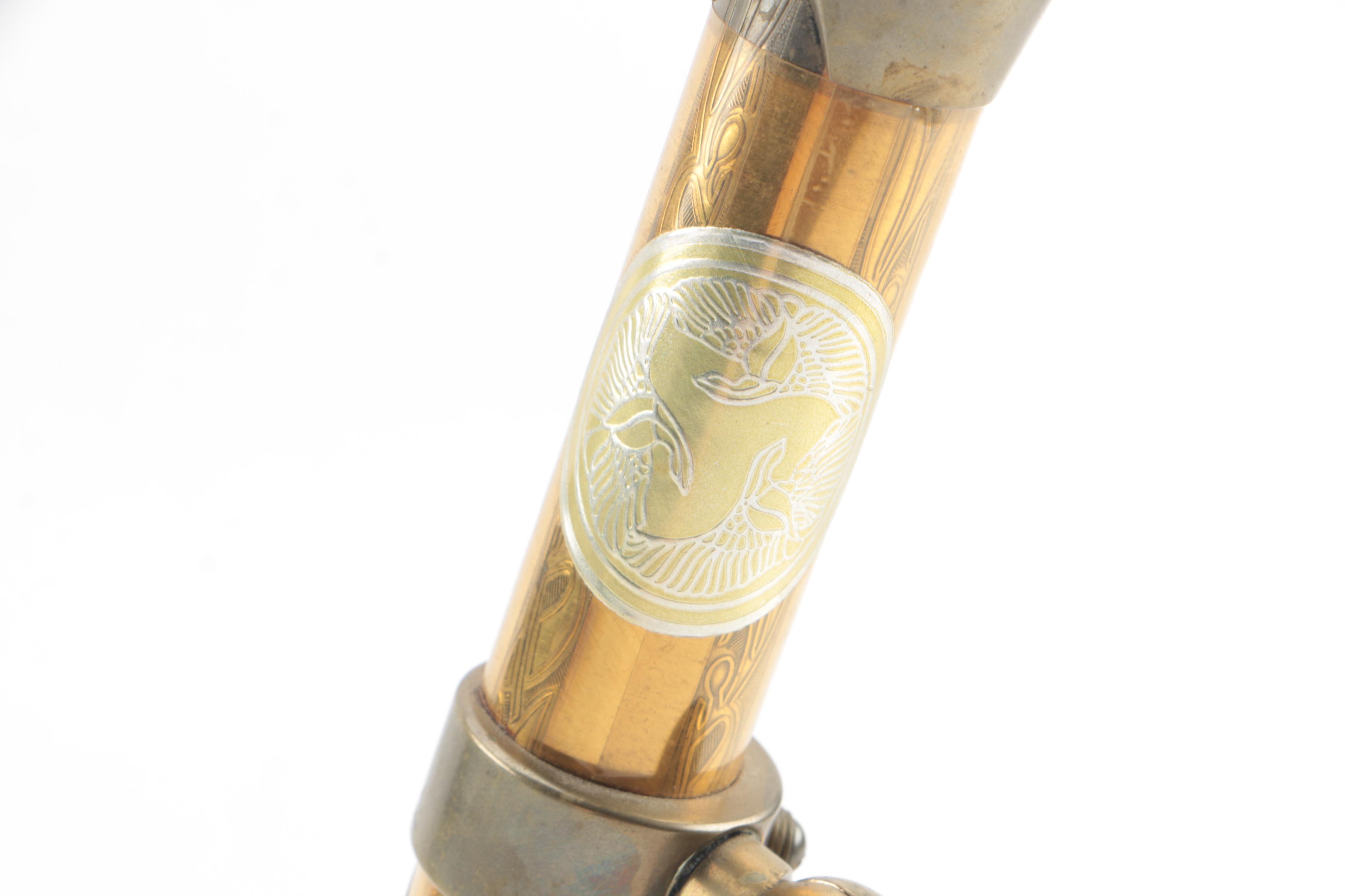 Corki Weeks Brass Oil Wand Kaleidoscope on Wooden Stand