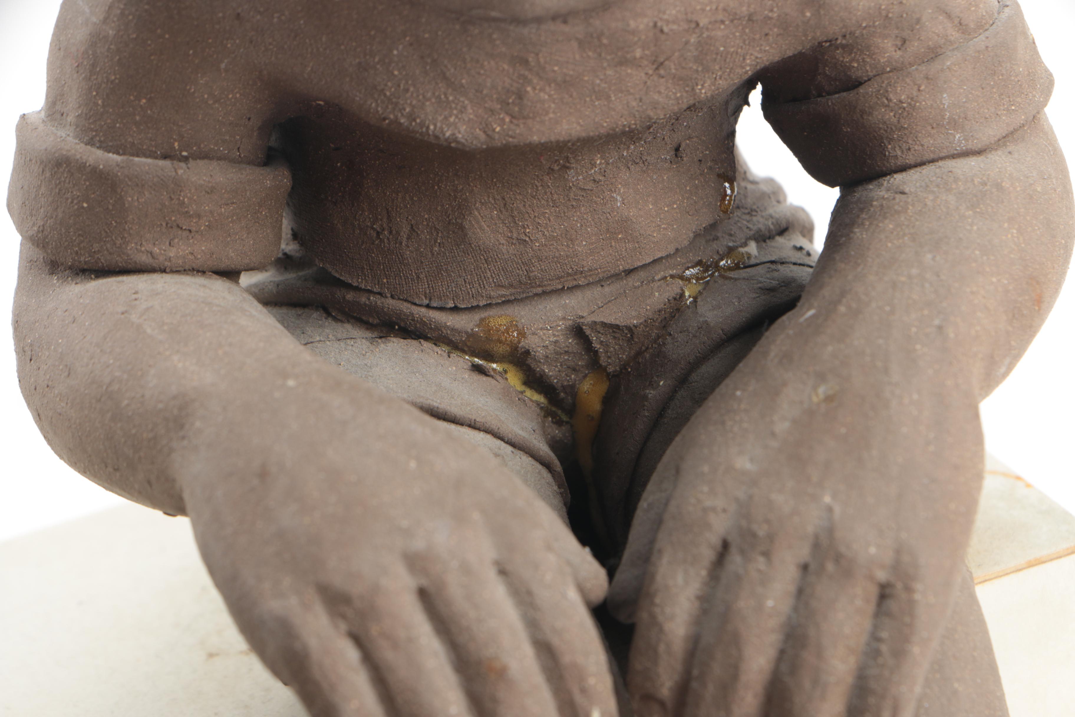 Reynolds Ceramic Sculpture of Children With Clown Makeup