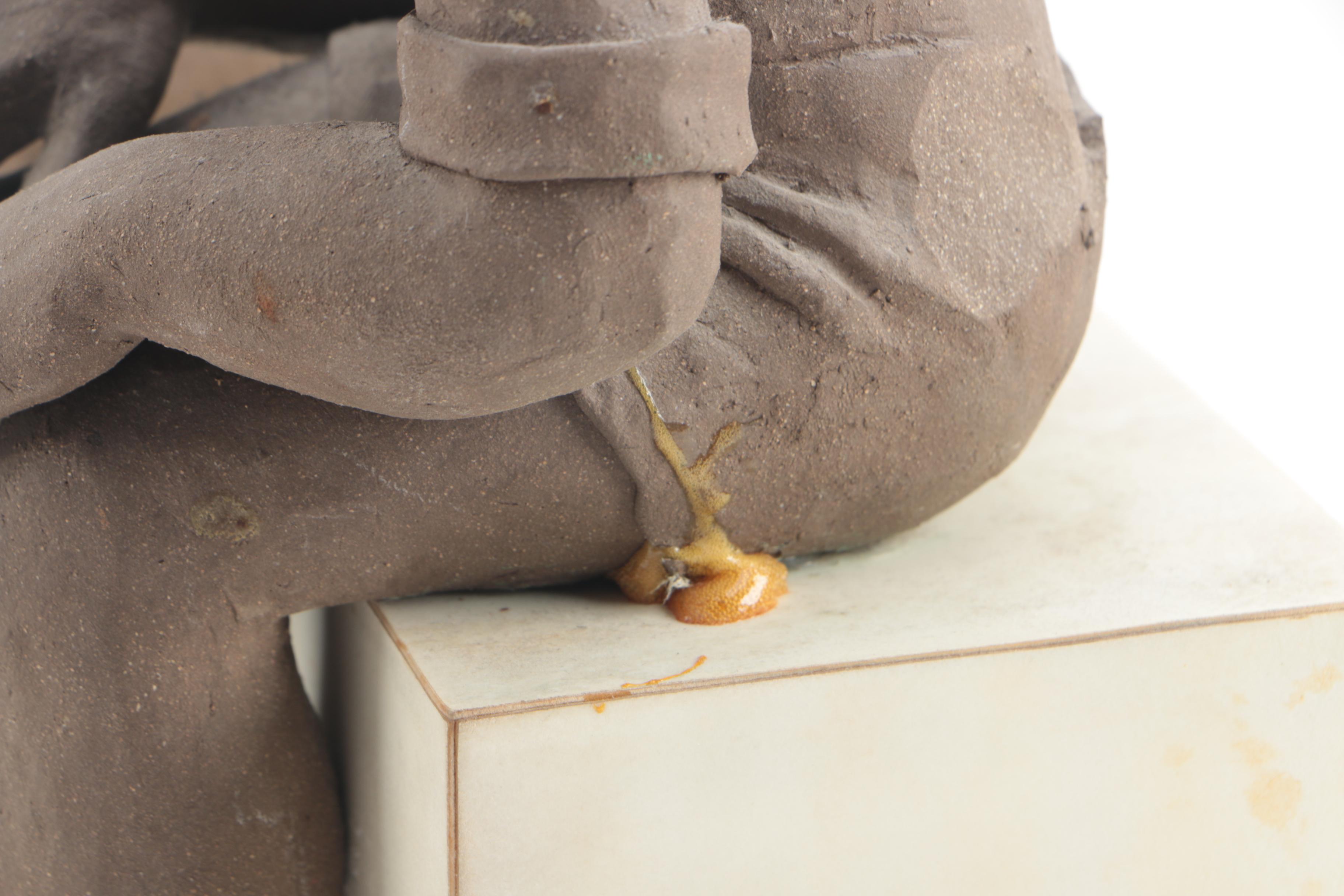 Reynolds Ceramic Sculpture of Children With Clown Makeup