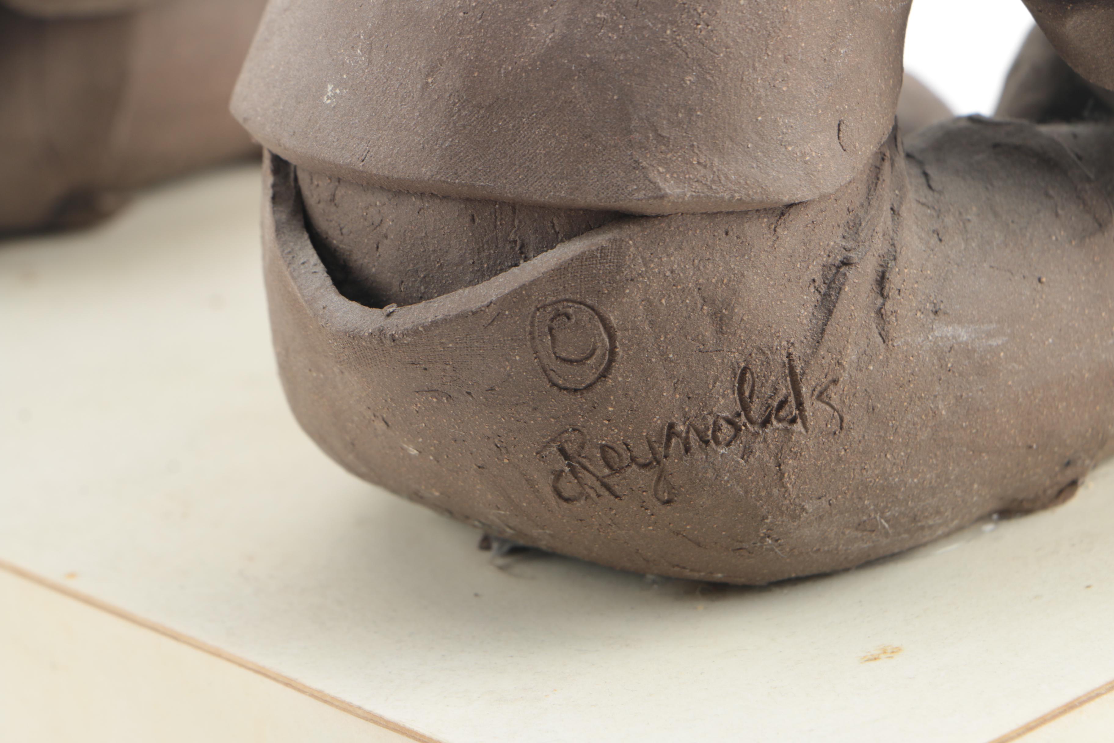 Reynolds Ceramic Sculpture of Children With Clown Makeup