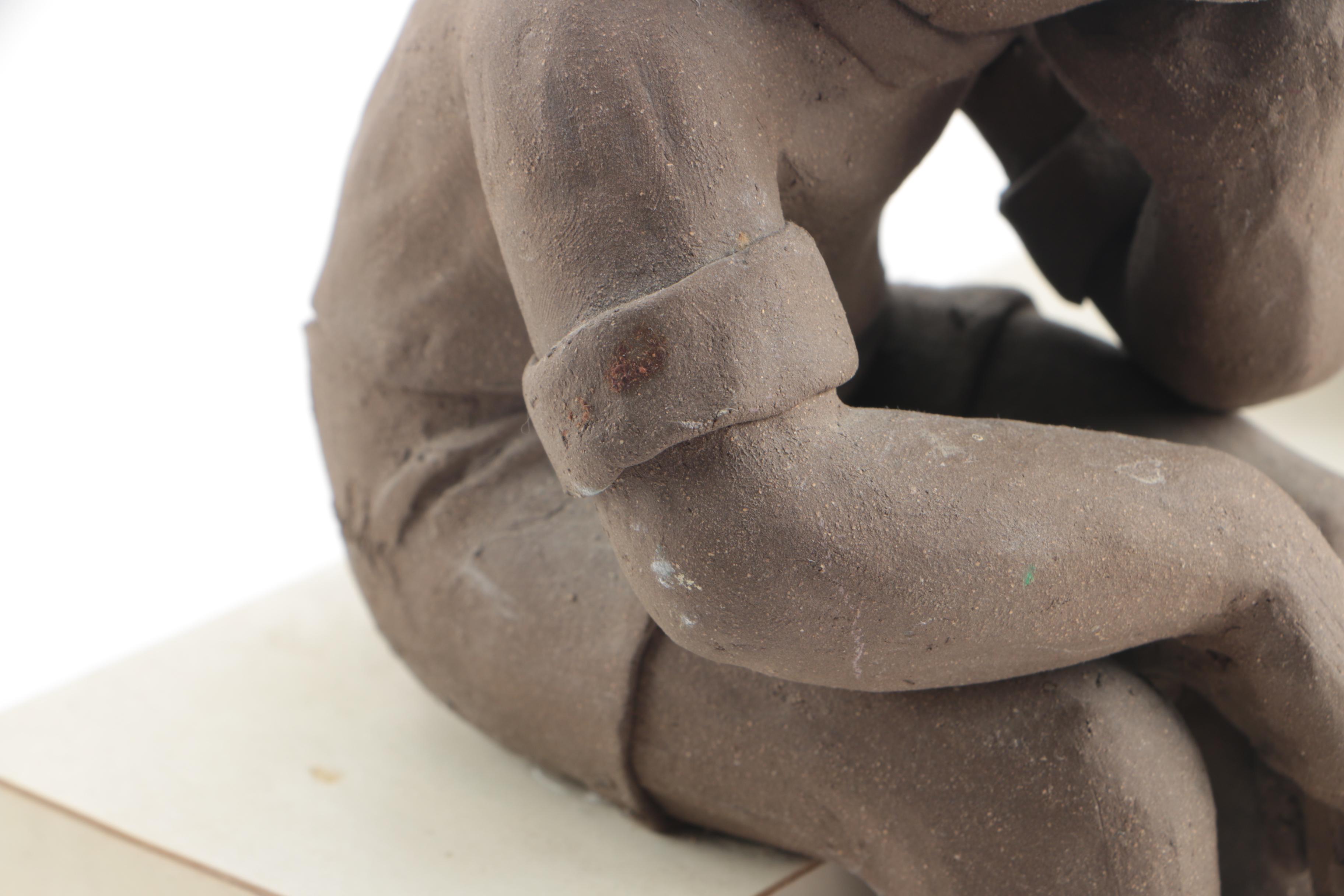 Reynolds Ceramic Sculpture of Children With Clown Makeup