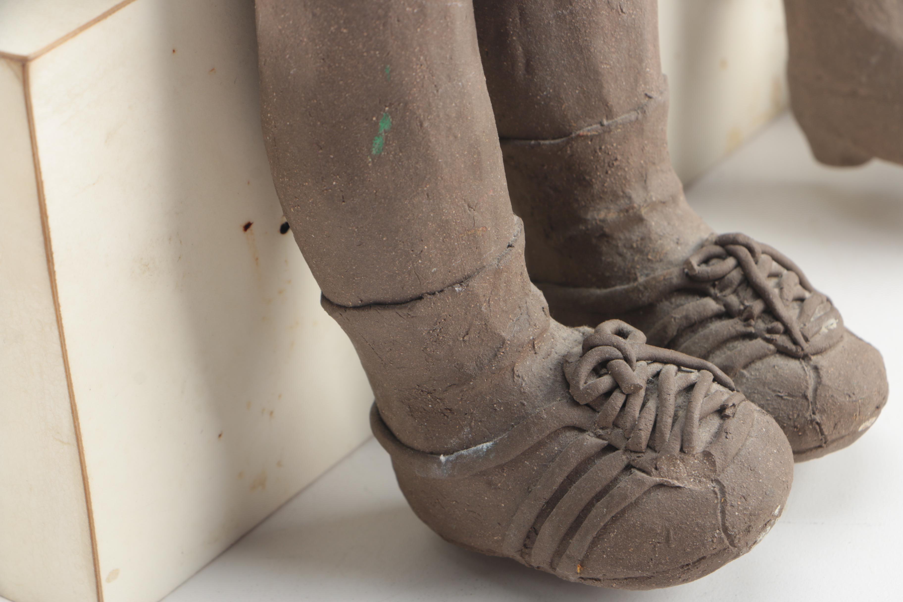 Reynolds Ceramic Sculpture of Children With Clown Makeup