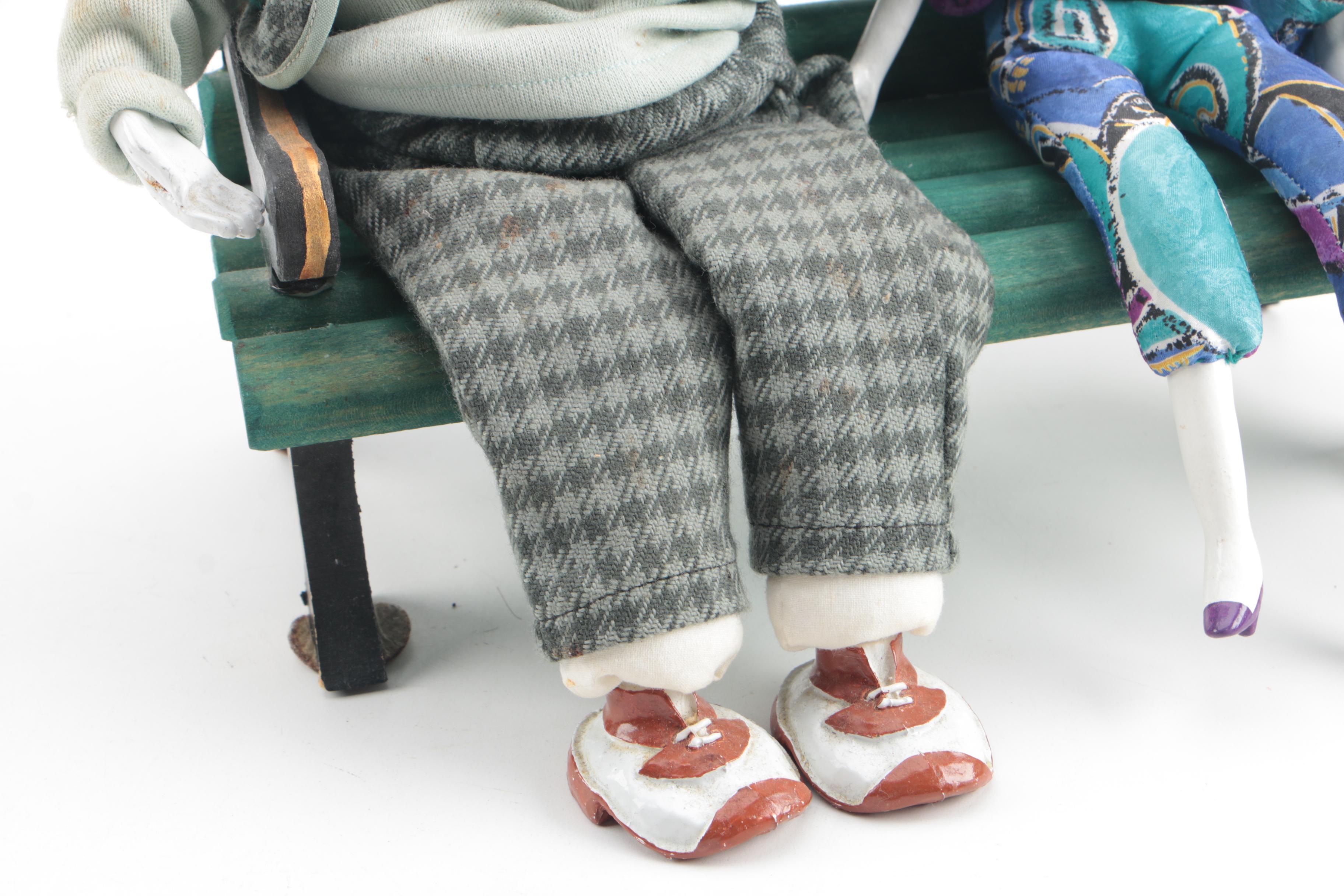 Beanbag Dolls and Wood Bench Including Poupées by Isabelle