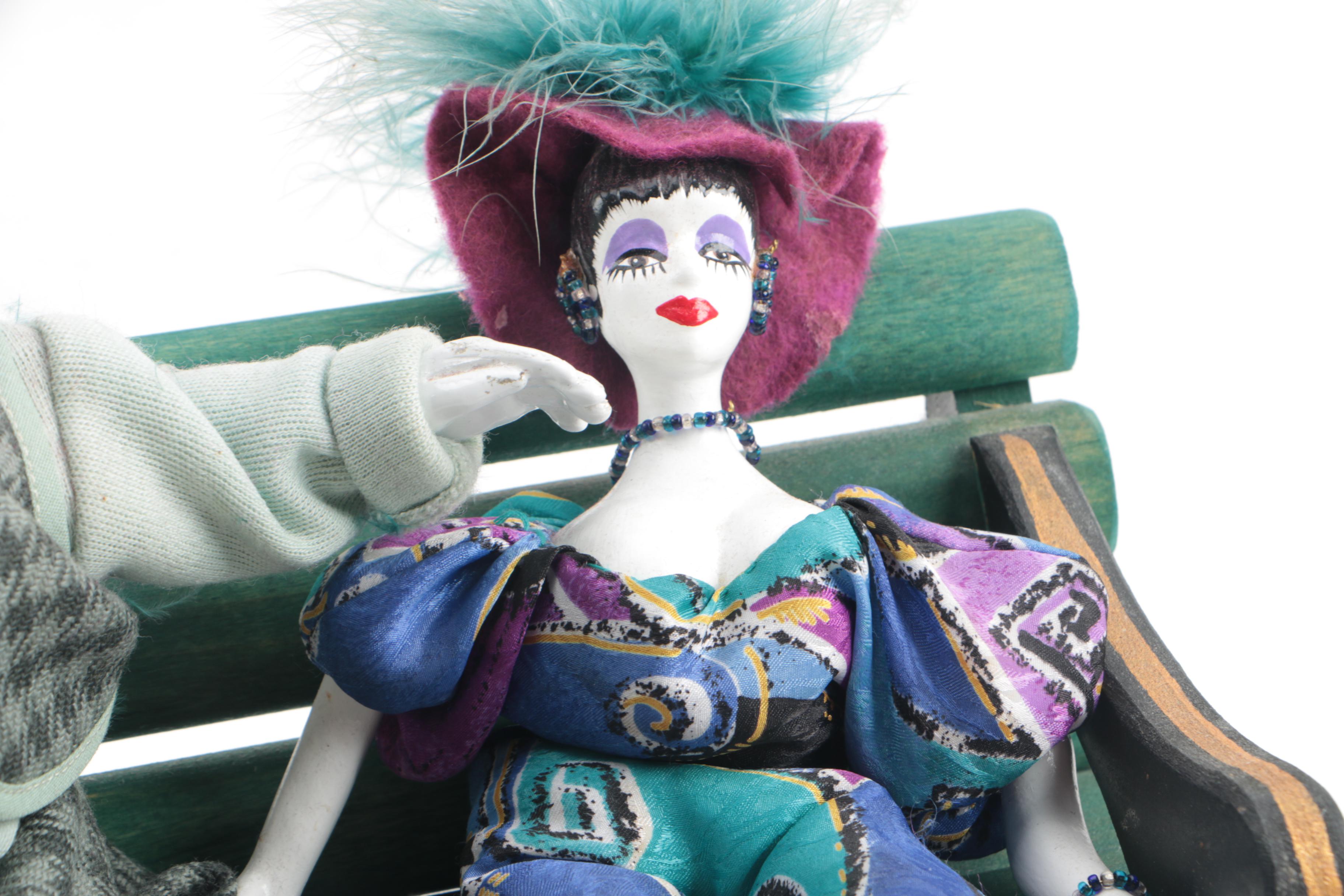 Beanbag Dolls and Wood Bench Including Poupées by Isabelle