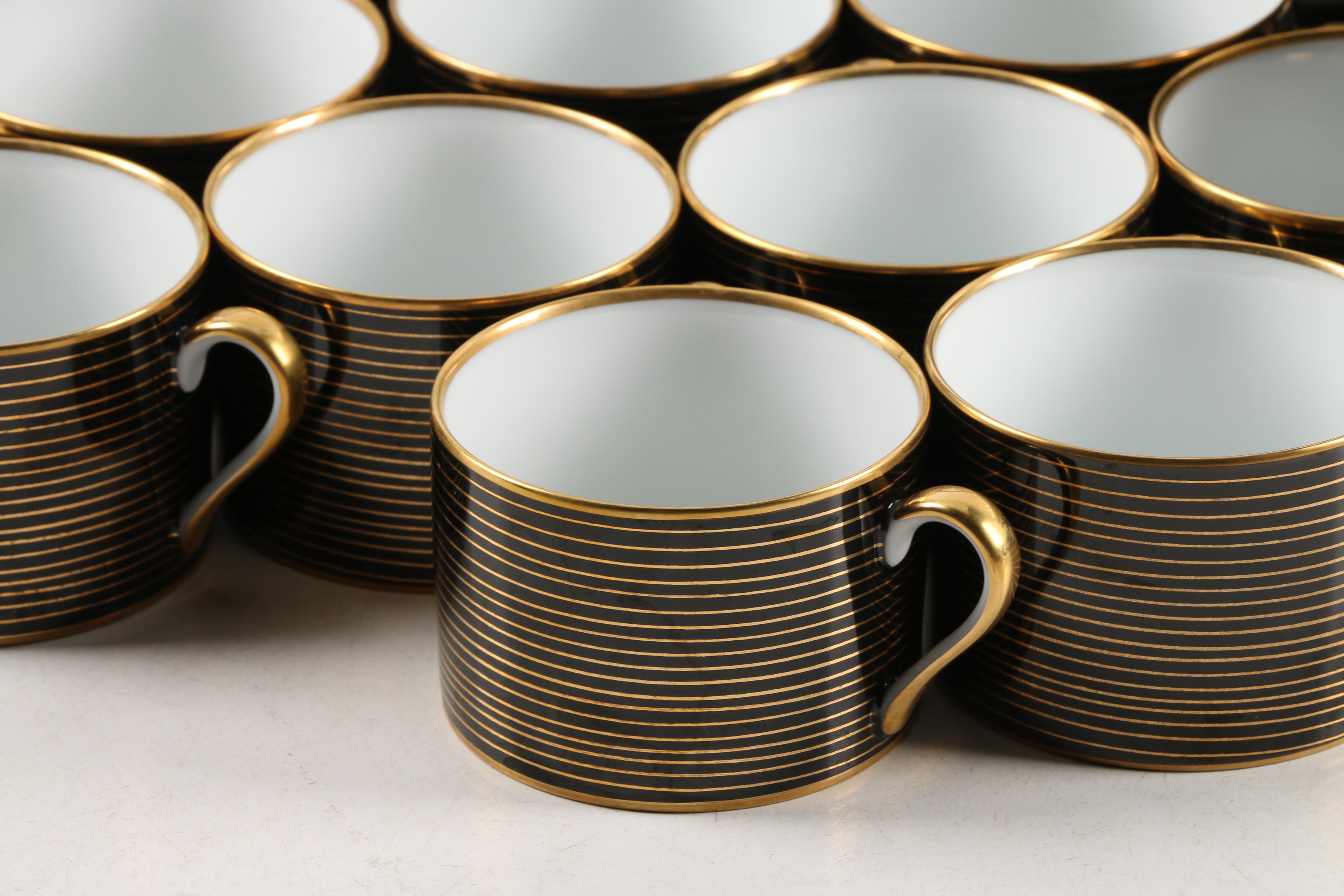 Fitz and Floyd "Rondelle Black" Porcelain Dinnerware c. 1987-94