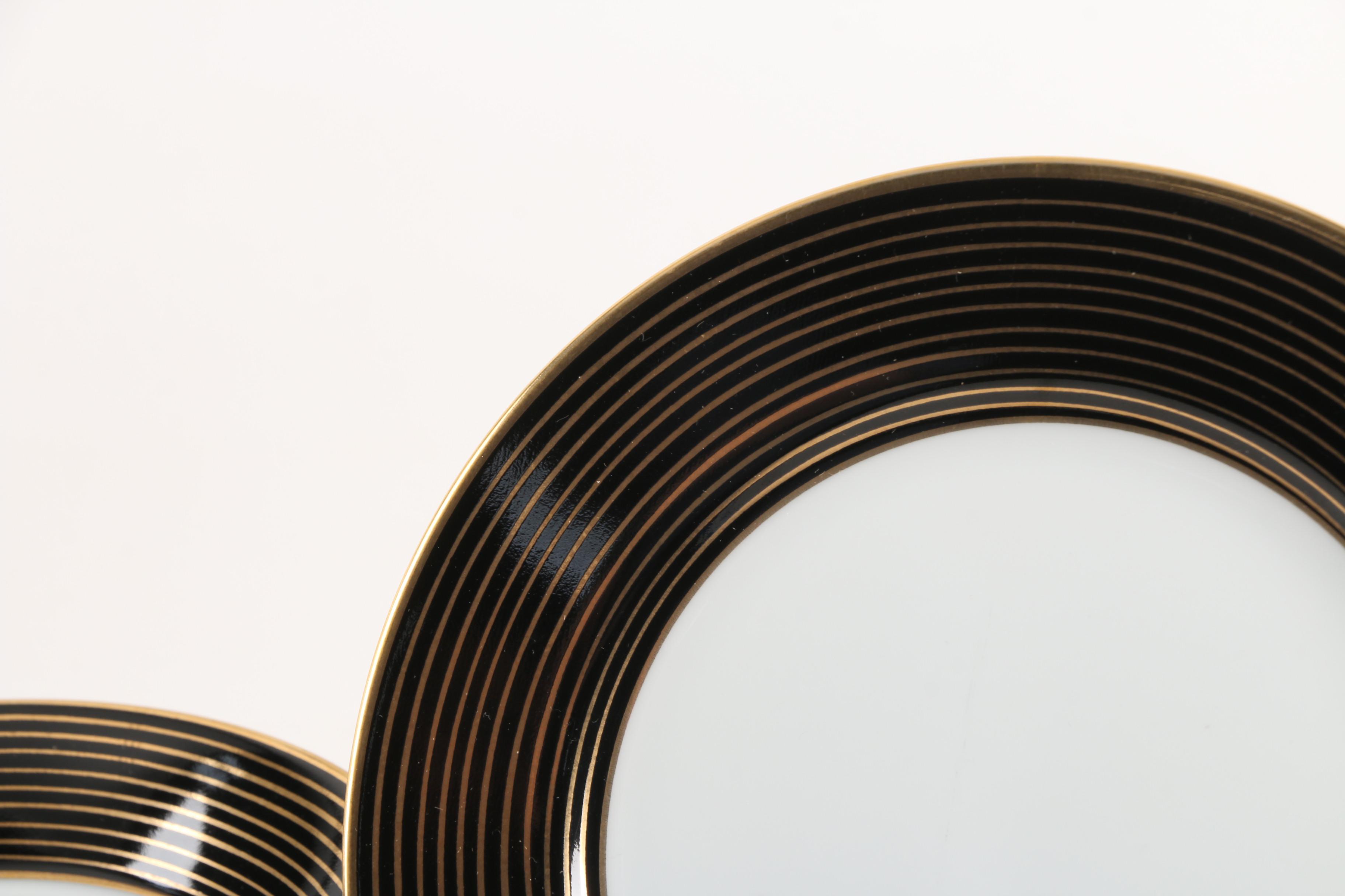 Fitz and Floyd "Rondelle Black" Porcelain Dinnerware c. 1987-94