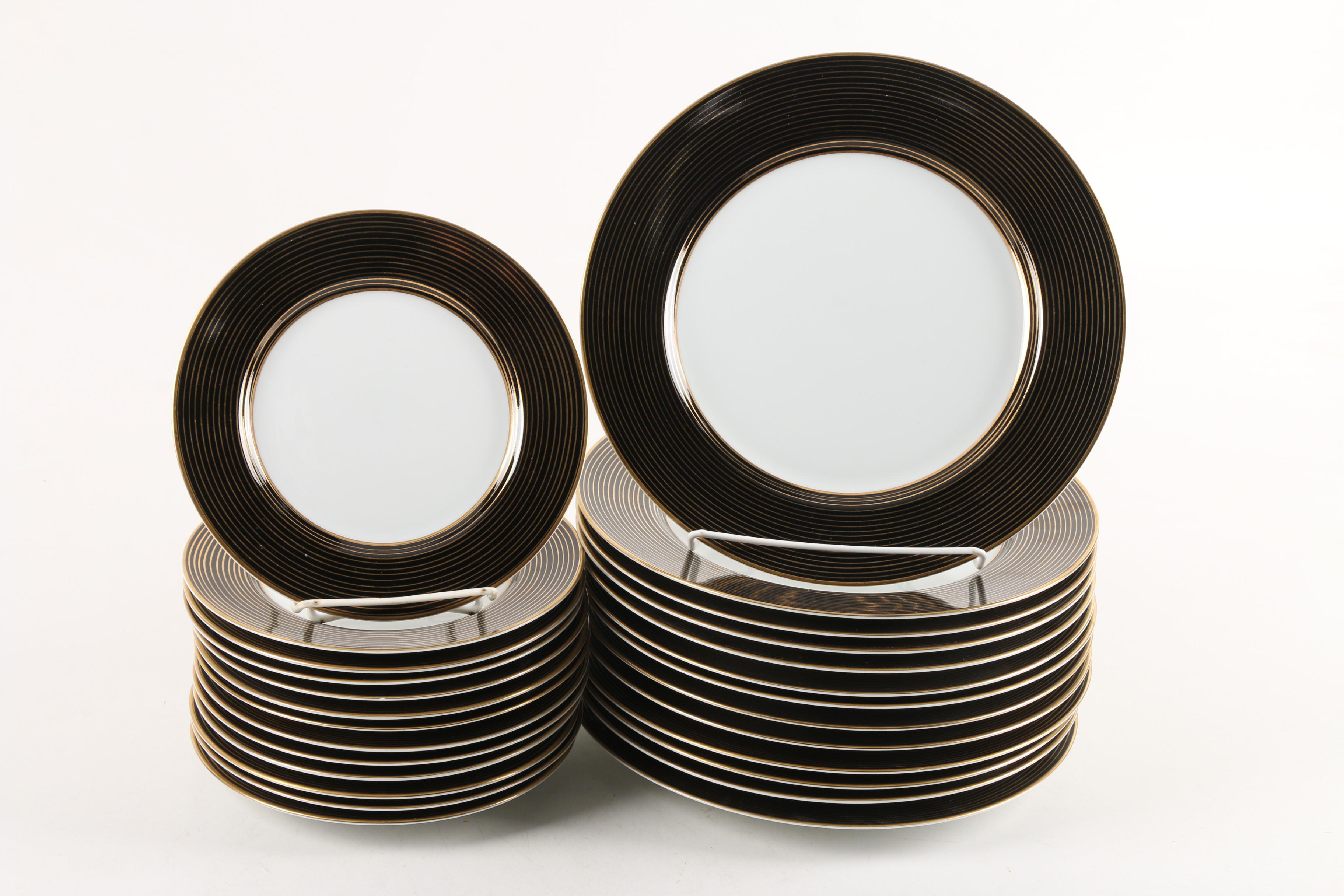 Fitz and Floyd "Rondelle Black" Porcelain Dinnerware c. 1987-94