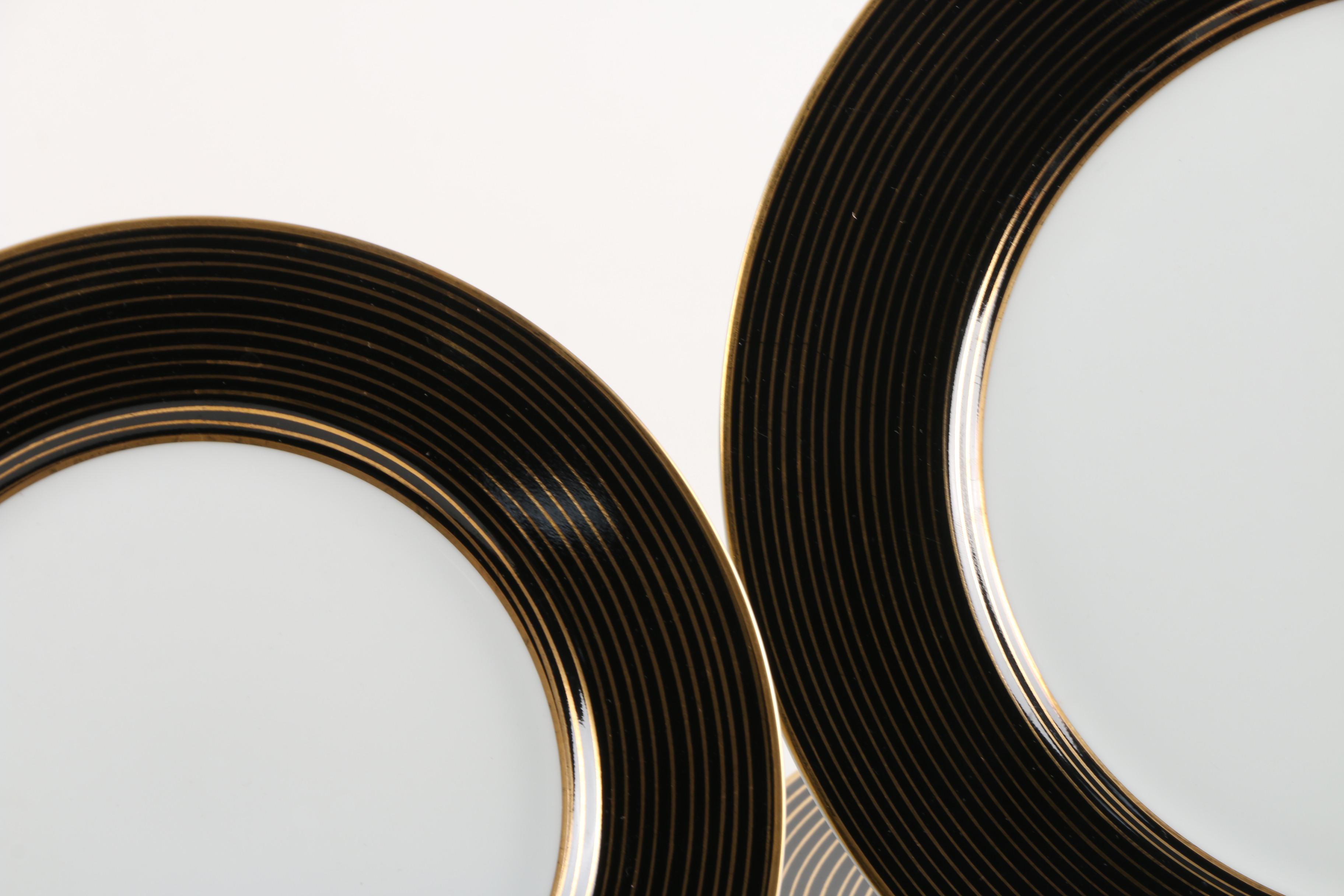 Fitz and Floyd "Rondelle Black" Porcelain Dinnerware c. 1987-94