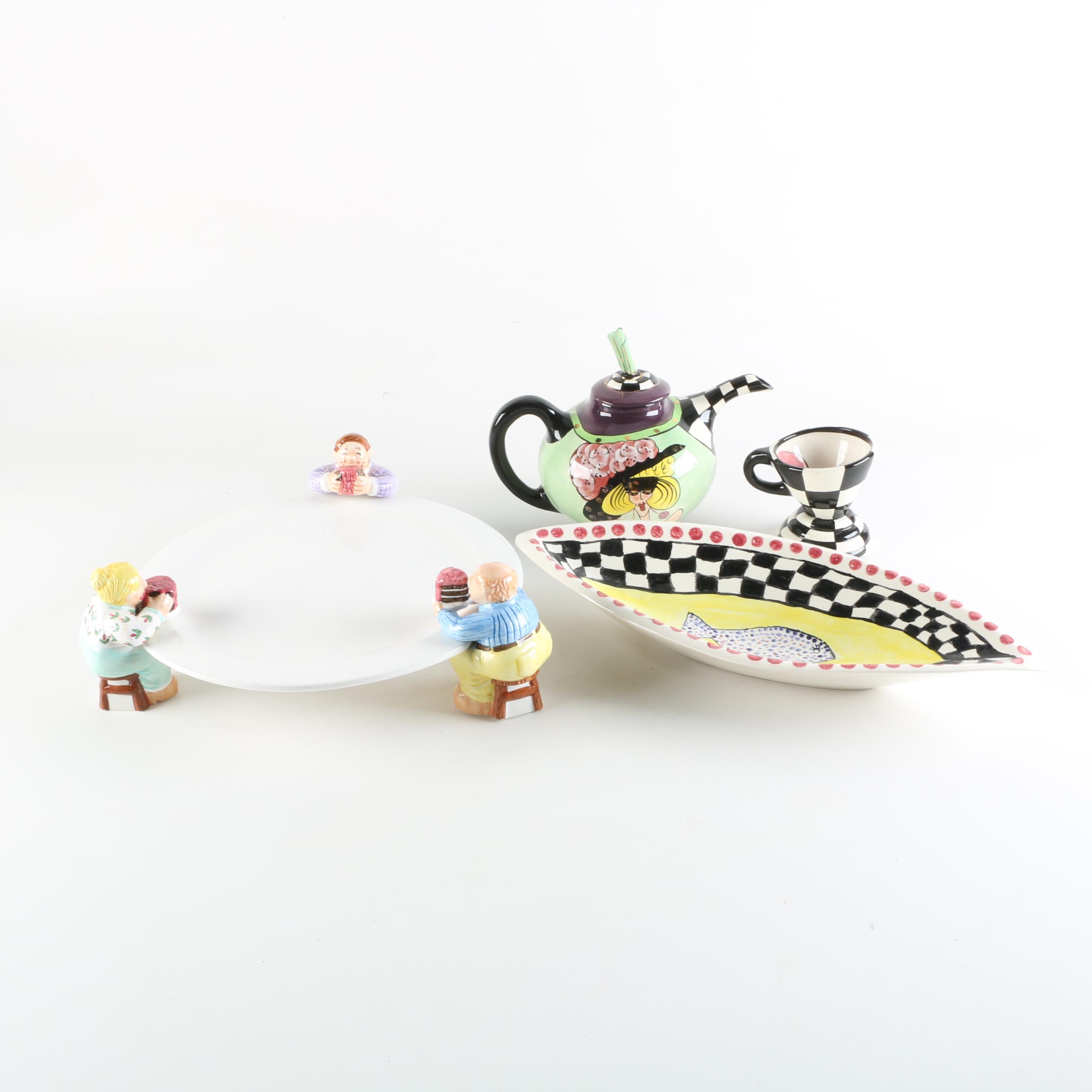 Whimsical Ceramic Serveware Featuring Lynda Corneille