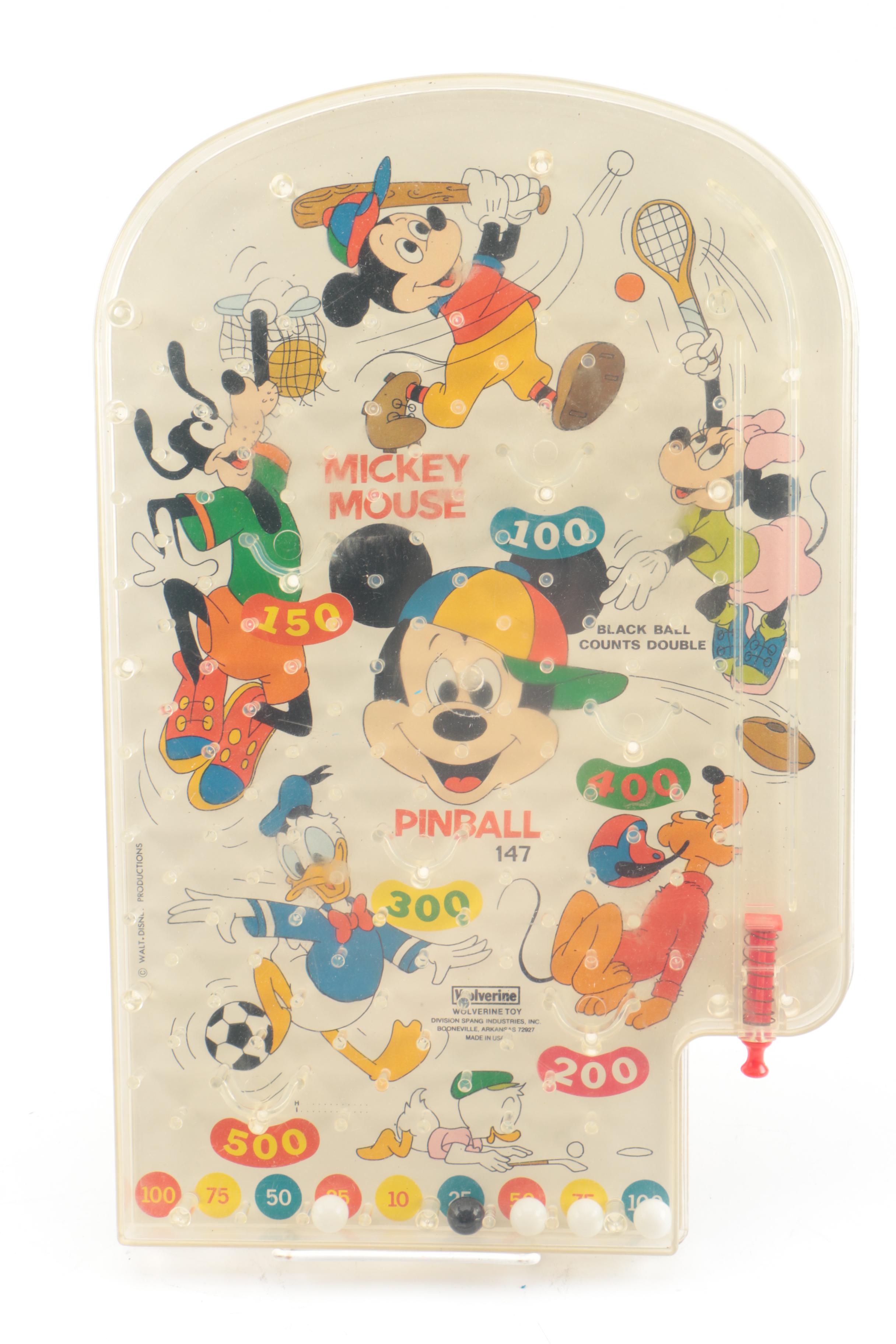 Vintage Mickey Mouse and Grand Prix Pinball Toys with Other Games