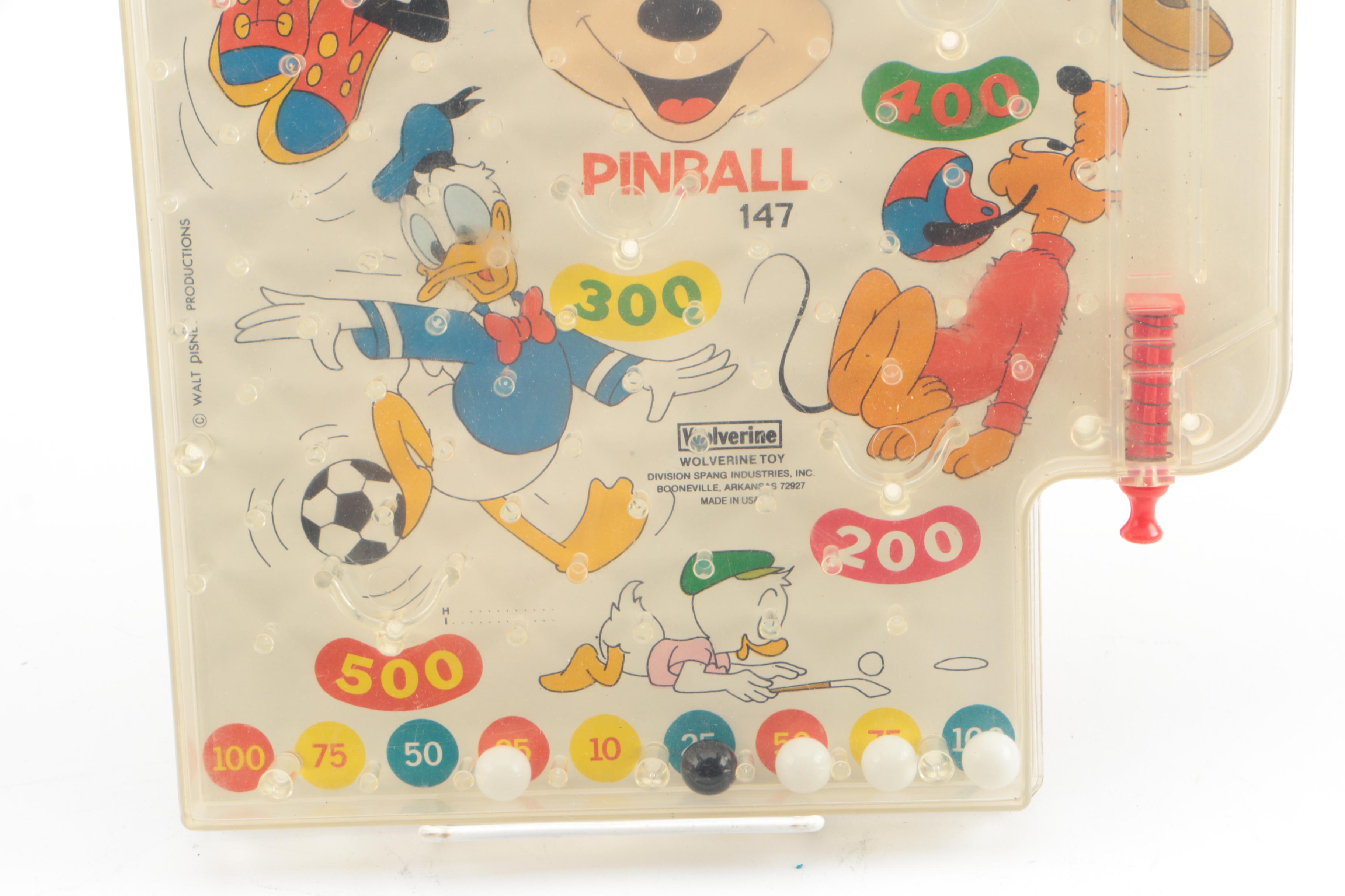 Vintage Mickey Mouse and Grand Prix Pinball Toys with Other Games