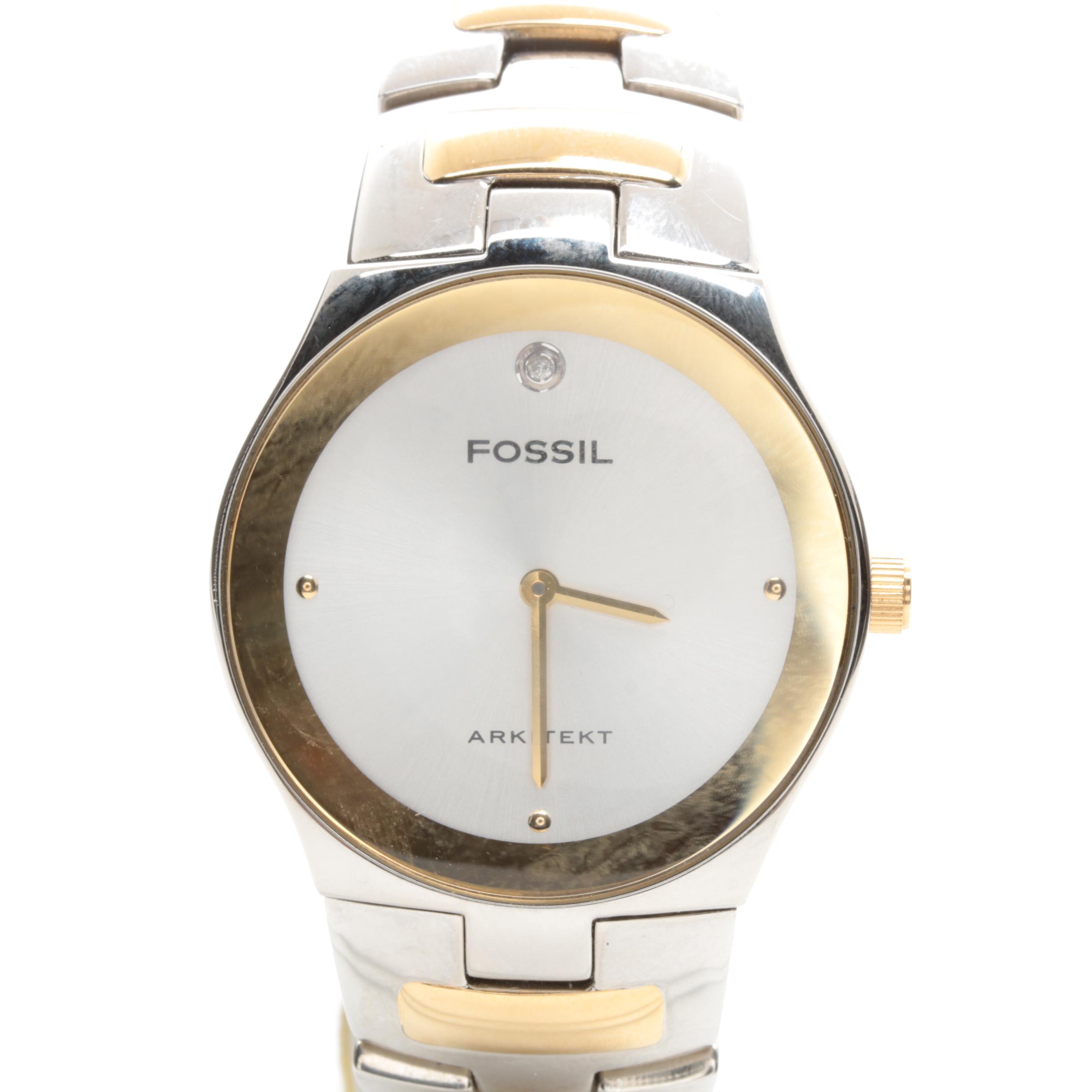 Fossil Arkitekt Two-Tone Stainless Steel Diamond Watch