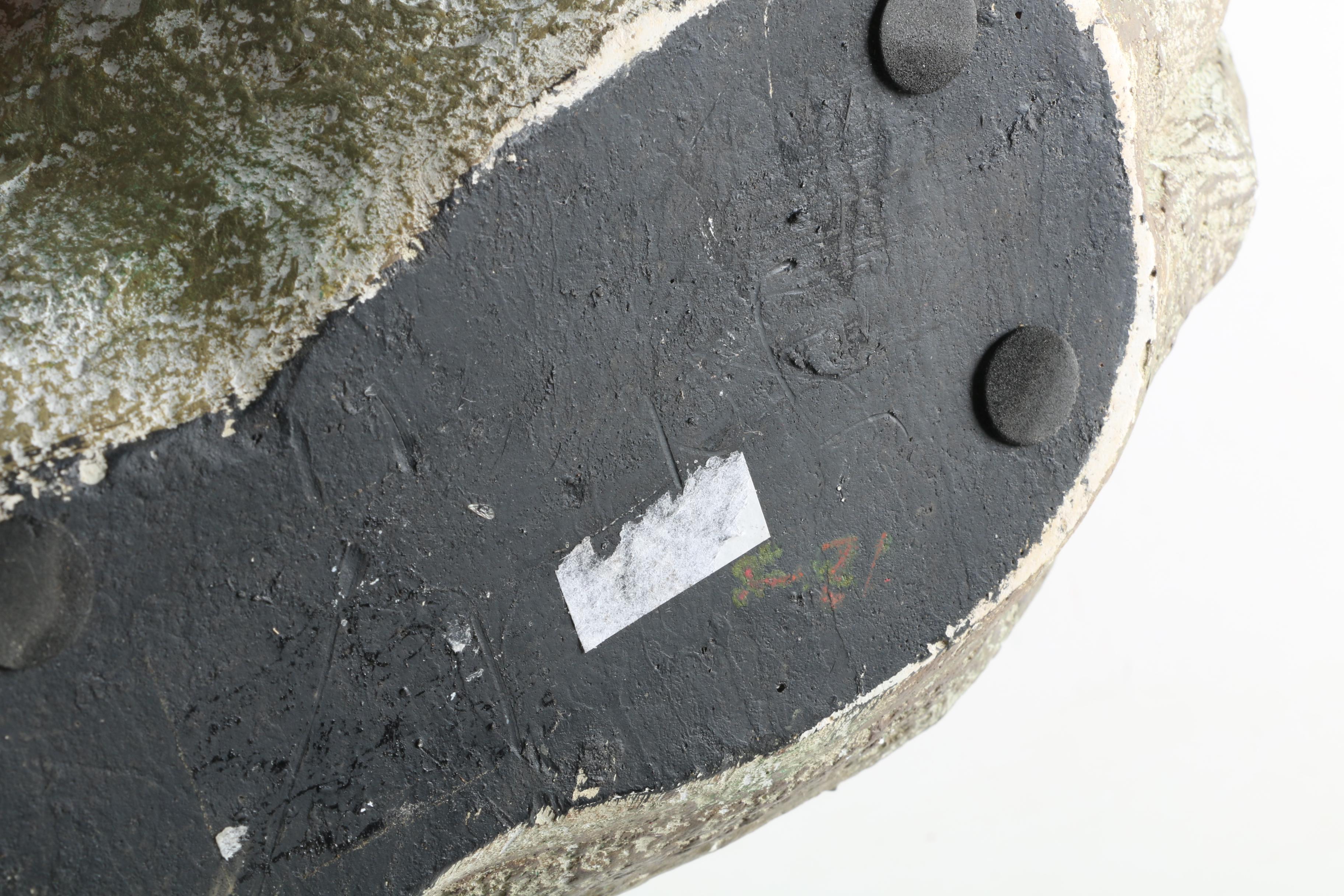 Plaster and Mosaic Sculpture of a Turtle on Hand