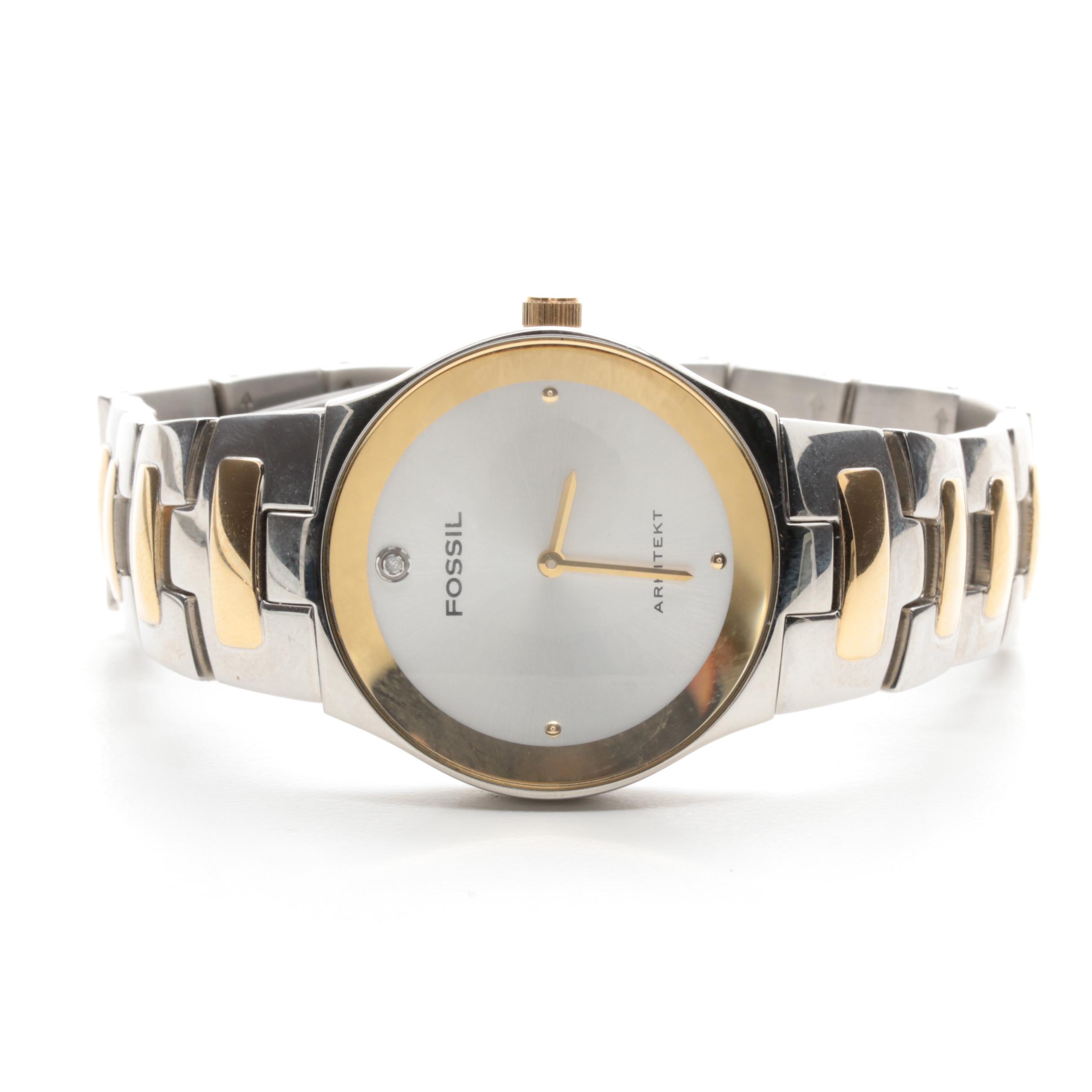 Fossil Arkitekt Two-Tone Stainless Steel Diamond Watch