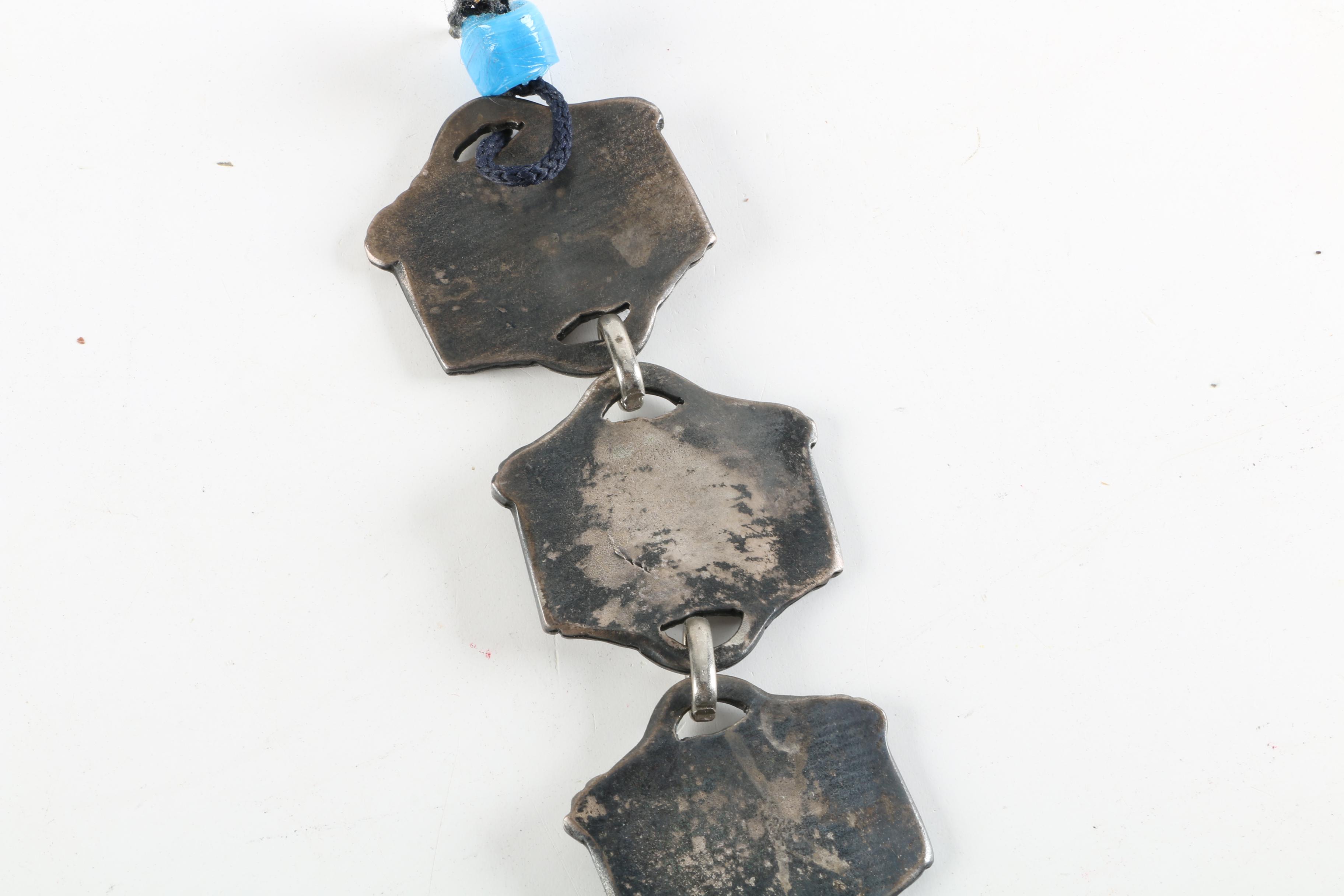 Metal Wall Decor including Hebrew "Seven Blessings" Wall Chain