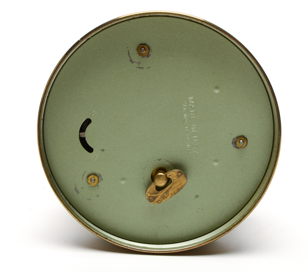 1930s Lux Blue Mystery Rotary Tape Measure Clock and Westclox Alarm Clock