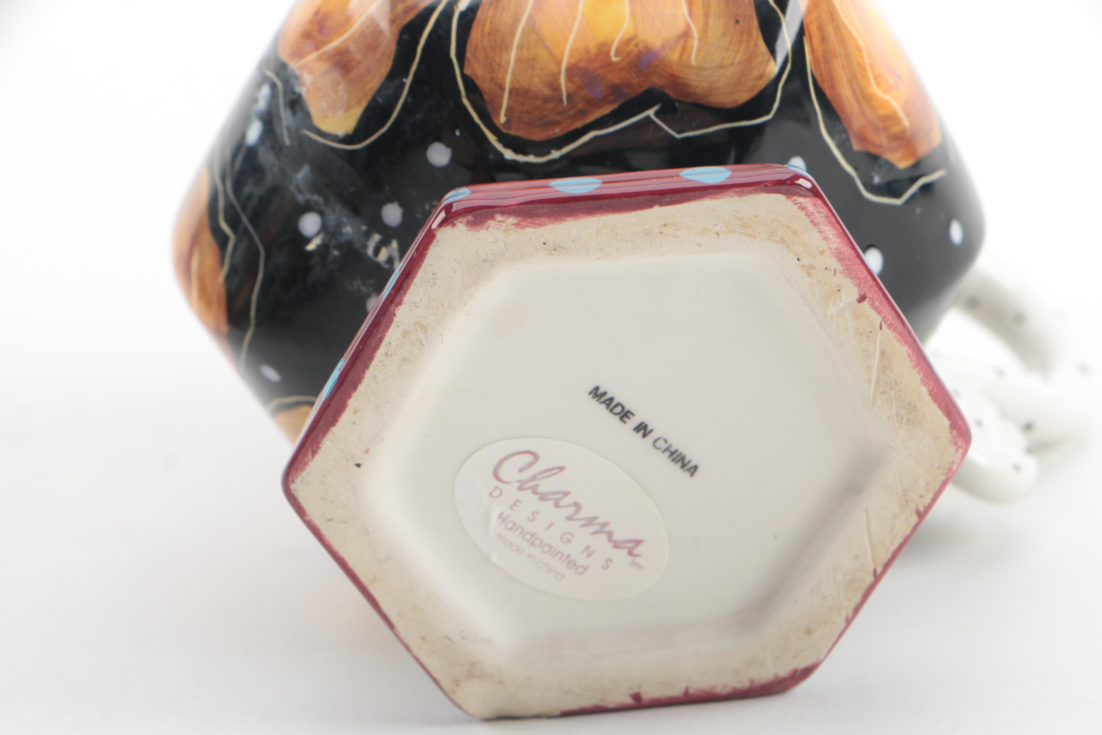 Studio Designworks "Charma" Hand-Painted Creamer and Sugar Bowl