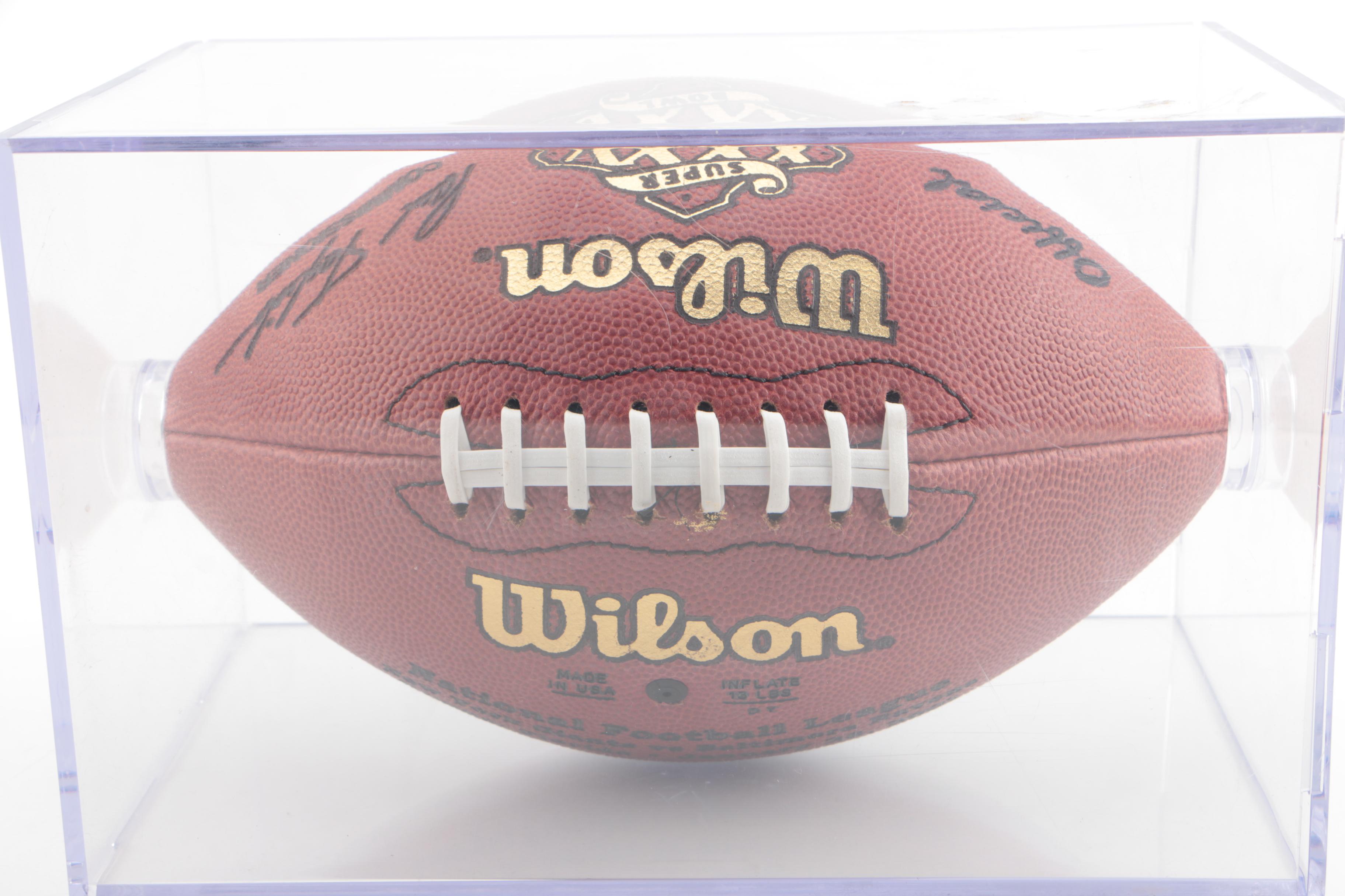 Baltimore Ravens Superbowl XXXV Champions Football with Case