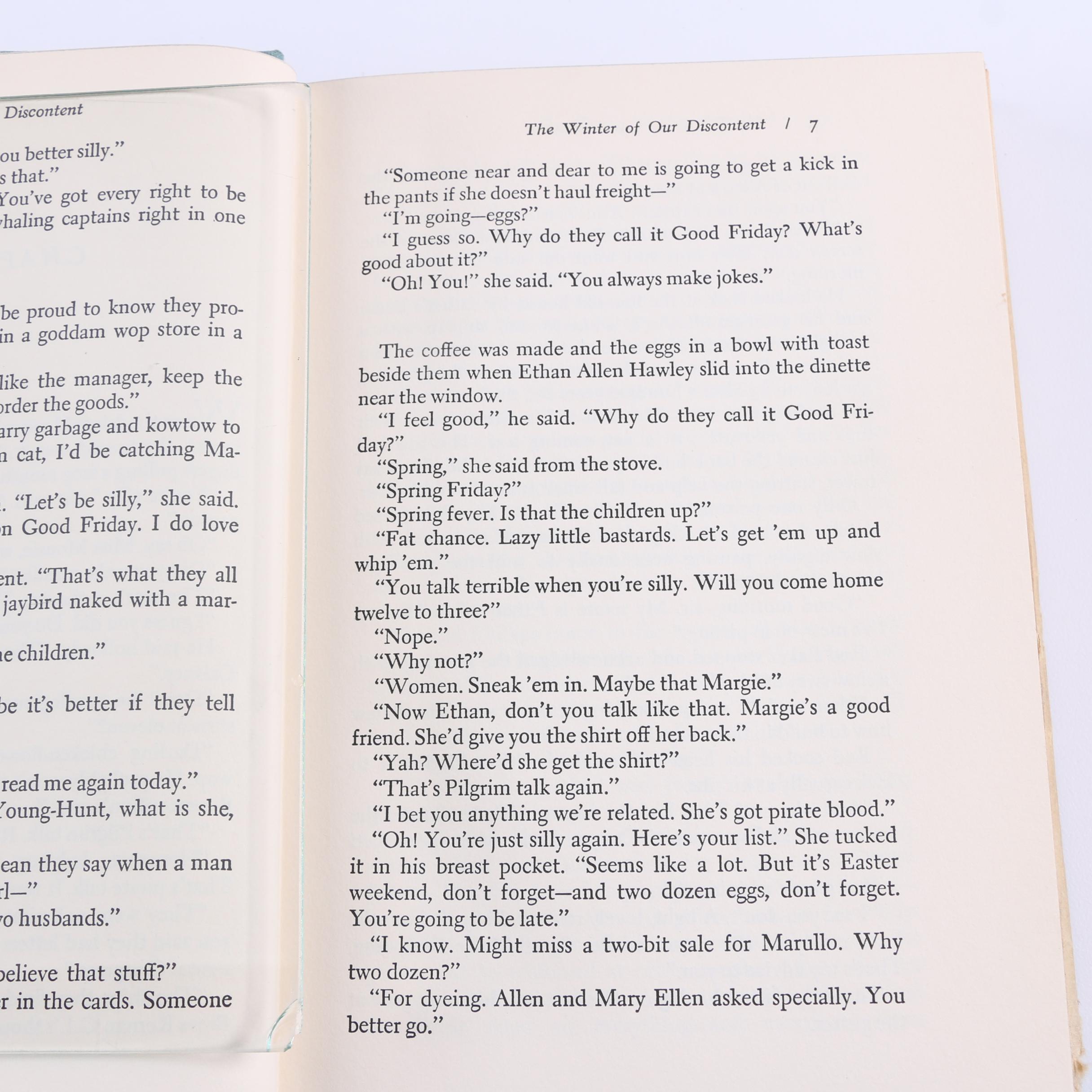 1961 First Trade Edition "The Winter of Our Discontent" by John Steinbeck