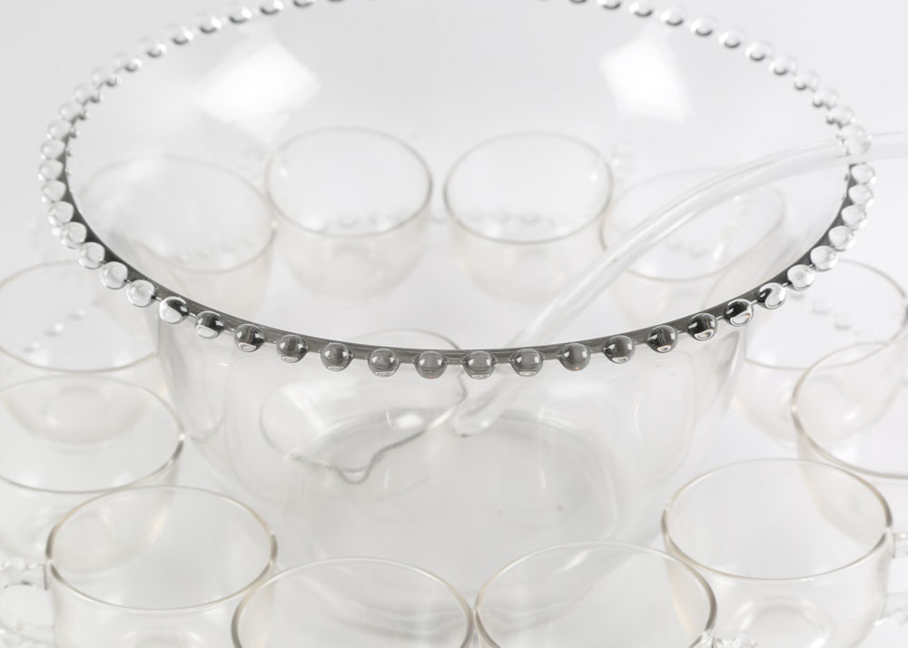 Vintage Imperial Glass-Ohio "Candlewick" Punch Bowl Set