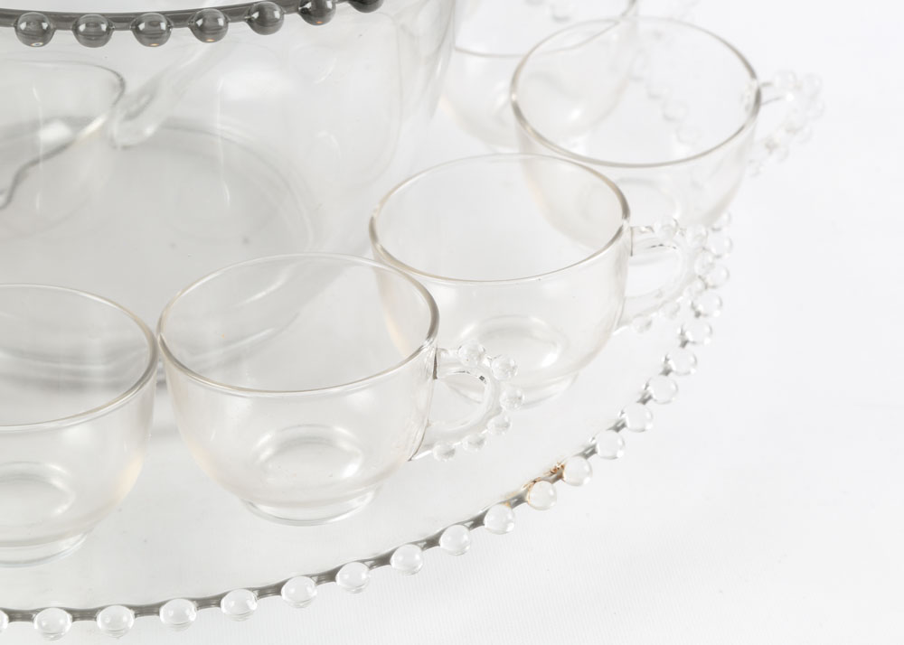 Vintage Imperial Glass-Ohio "Candlewick" Punch Bowl Set