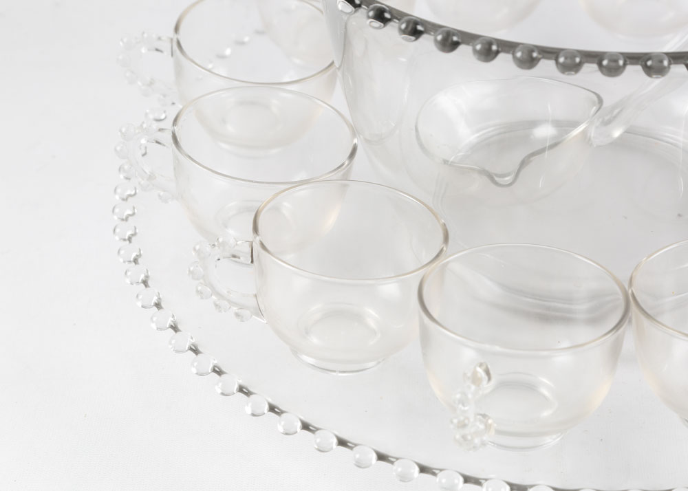 Vintage Imperial Glass-Ohio "Candlewick" Punch Bowl Set