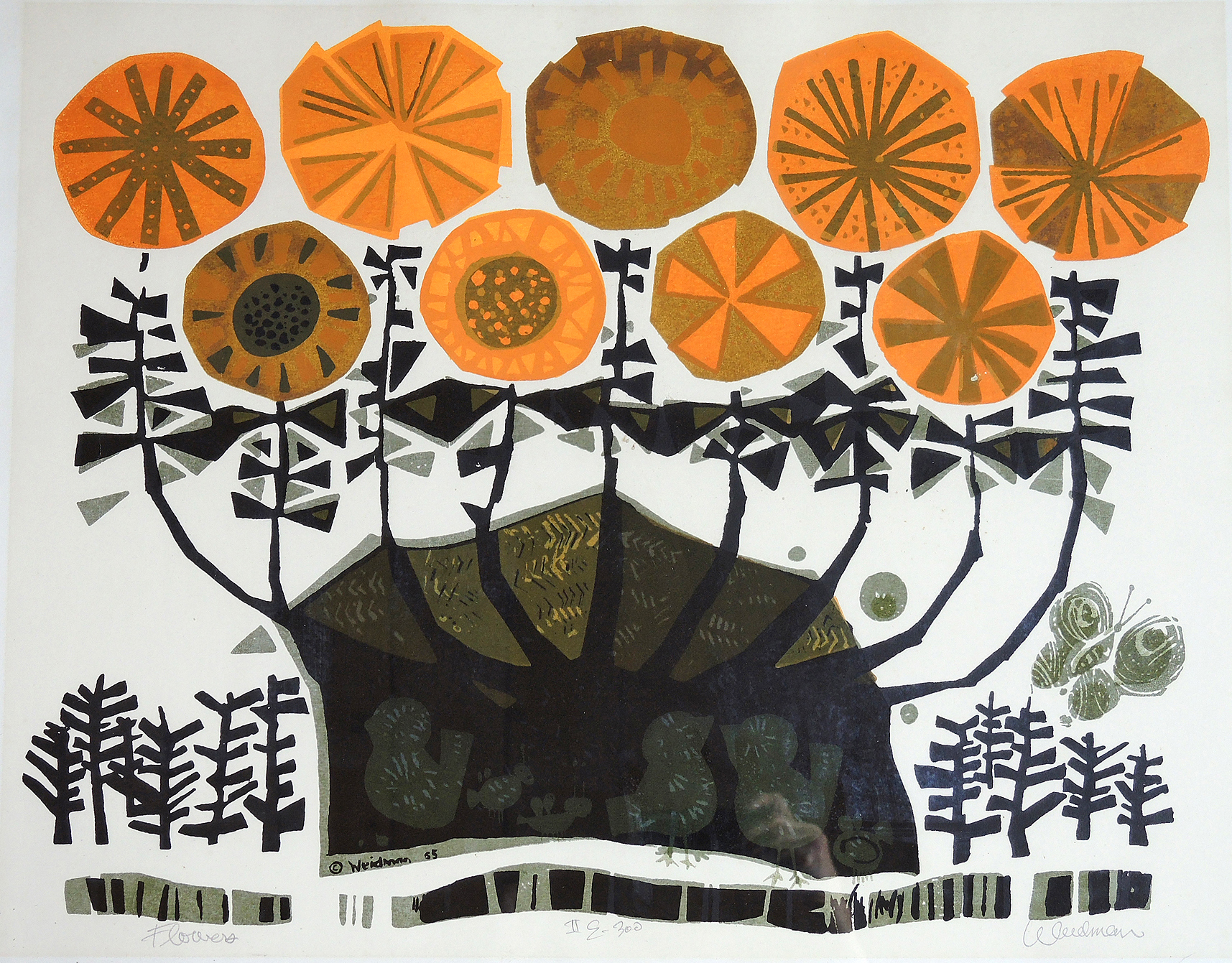 David Weidman Signed Serigraph "Flowers"