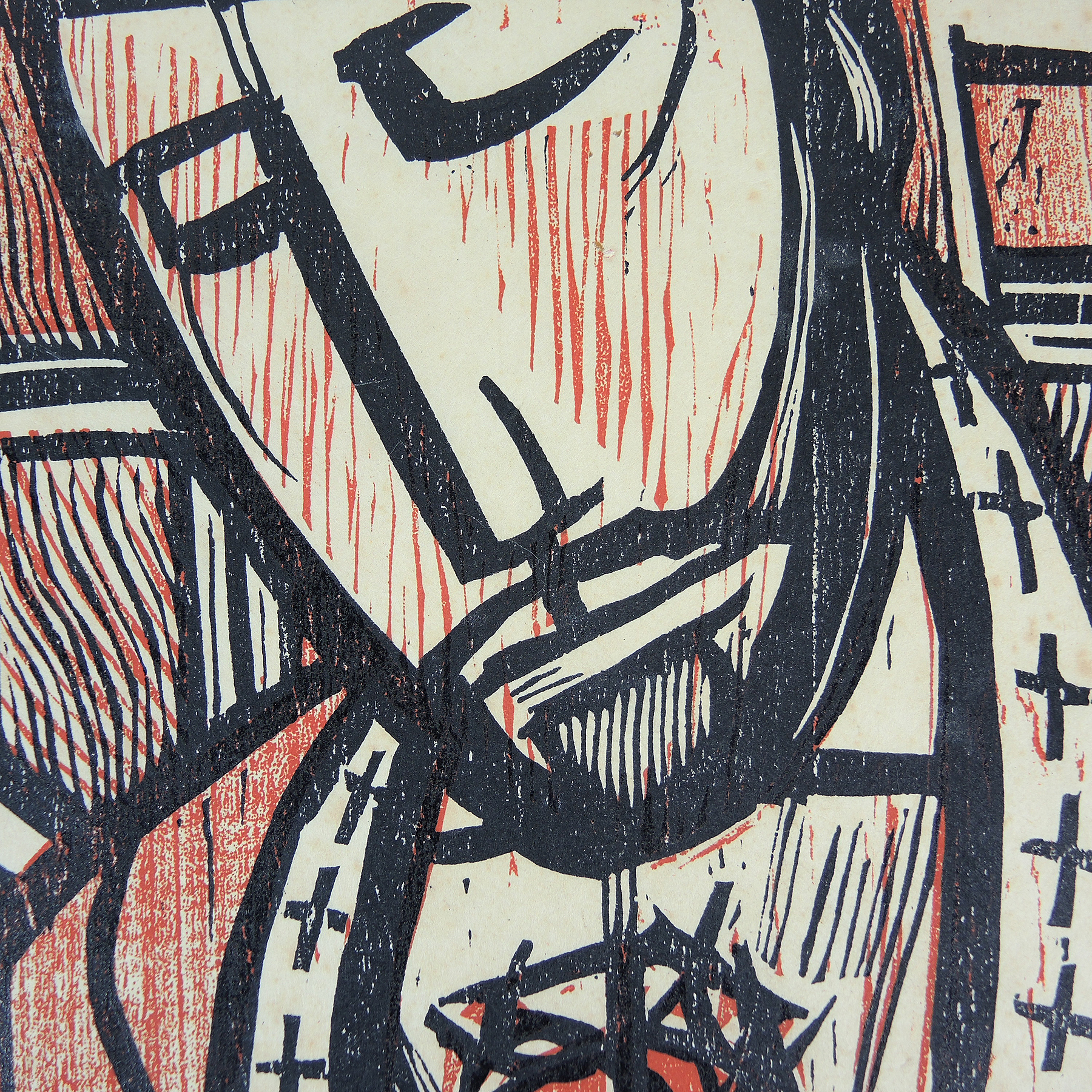 "Sacred Heart" Vintage Woodcut Print of Jesus