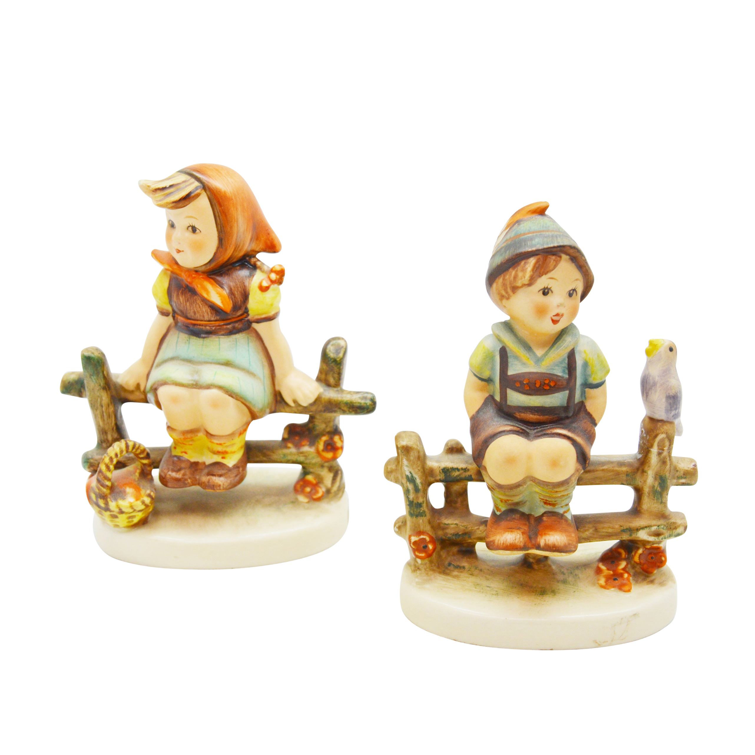 Goebel M.I. Hummel "Wayside Harmony" and "Just Resting" Porcelain Figurines